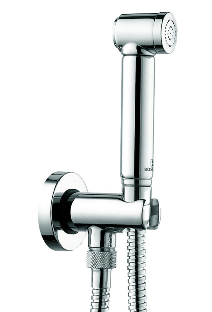 Гигиенический душ ALEXA-BRASS: лейка, держатель со штуцером, шланг, пол. никель
