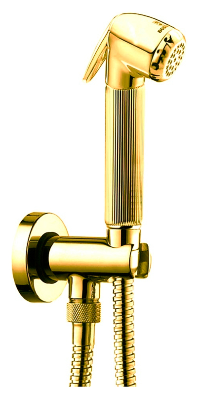 Гигиенический душ NIKITA: лейка, держатель со штуцером, шланг, золото