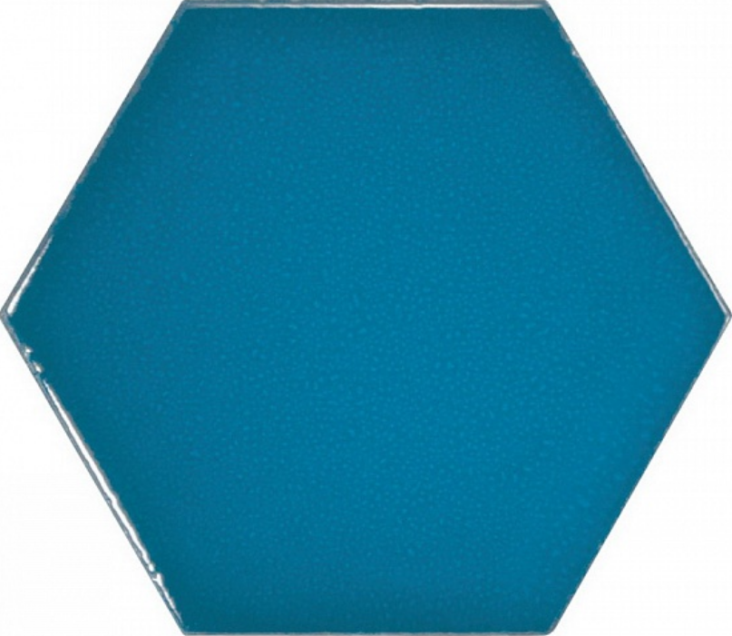 Scale Hexagon Electric Blue 10.7x12.4