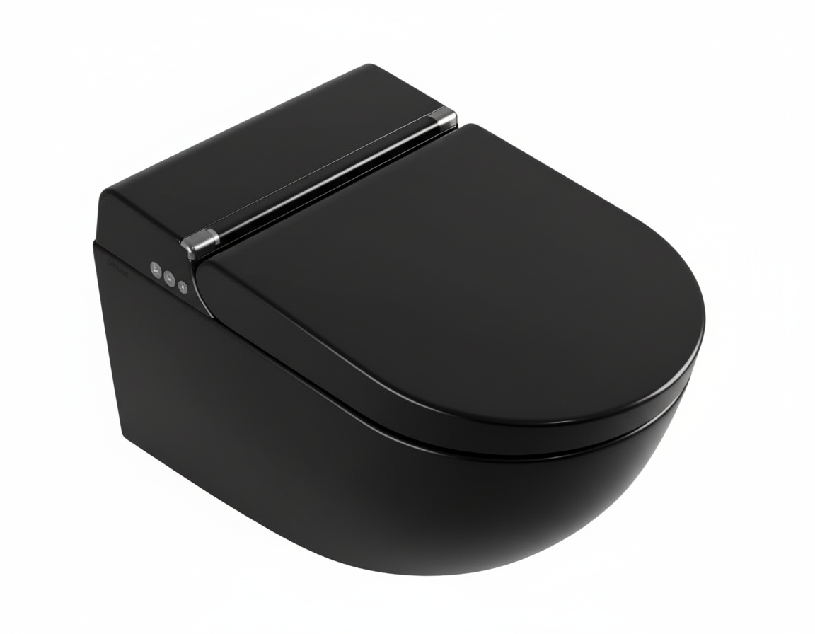 SilentClean S Подвесной безободковый унитаз 59x38 с интегрированным электронным сиденьем черный матовый*