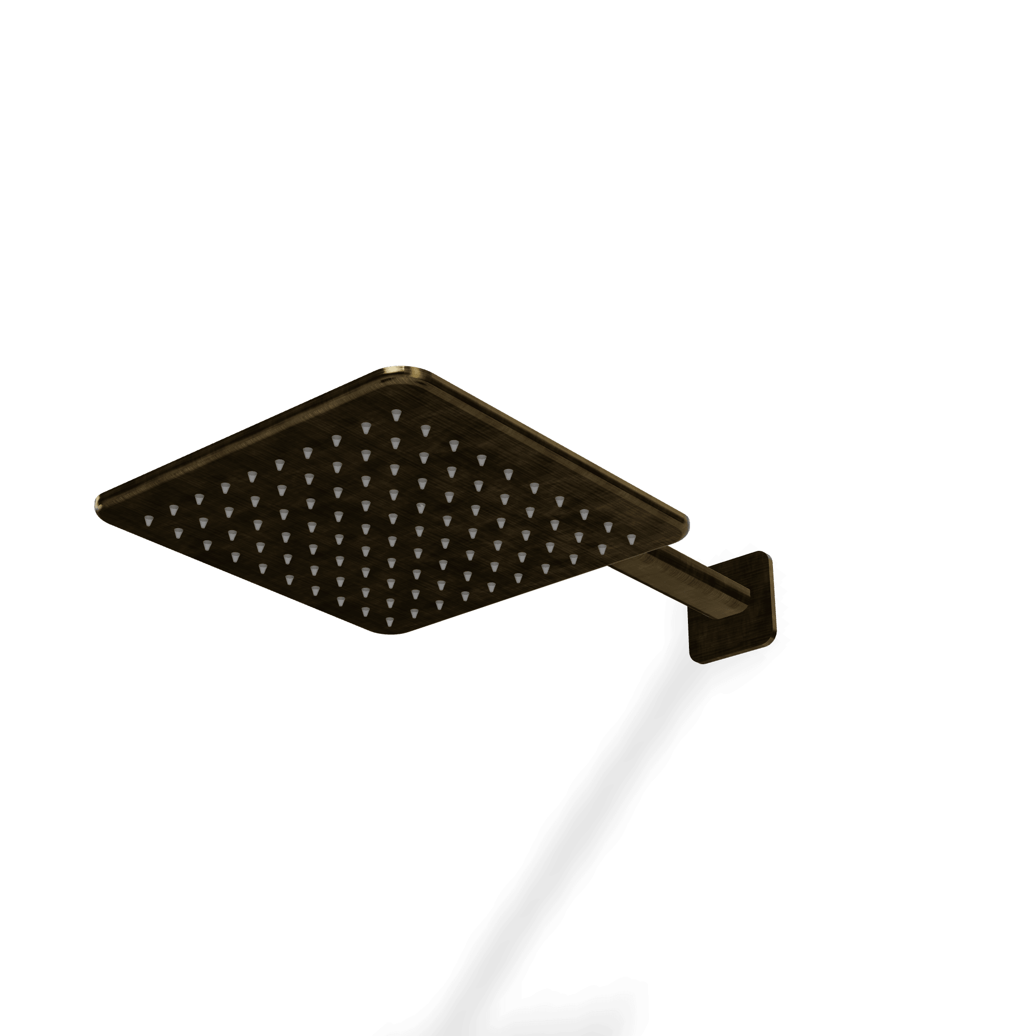 Верхний душ 250х250 мм с кронштейном 340 мм из стены Hask