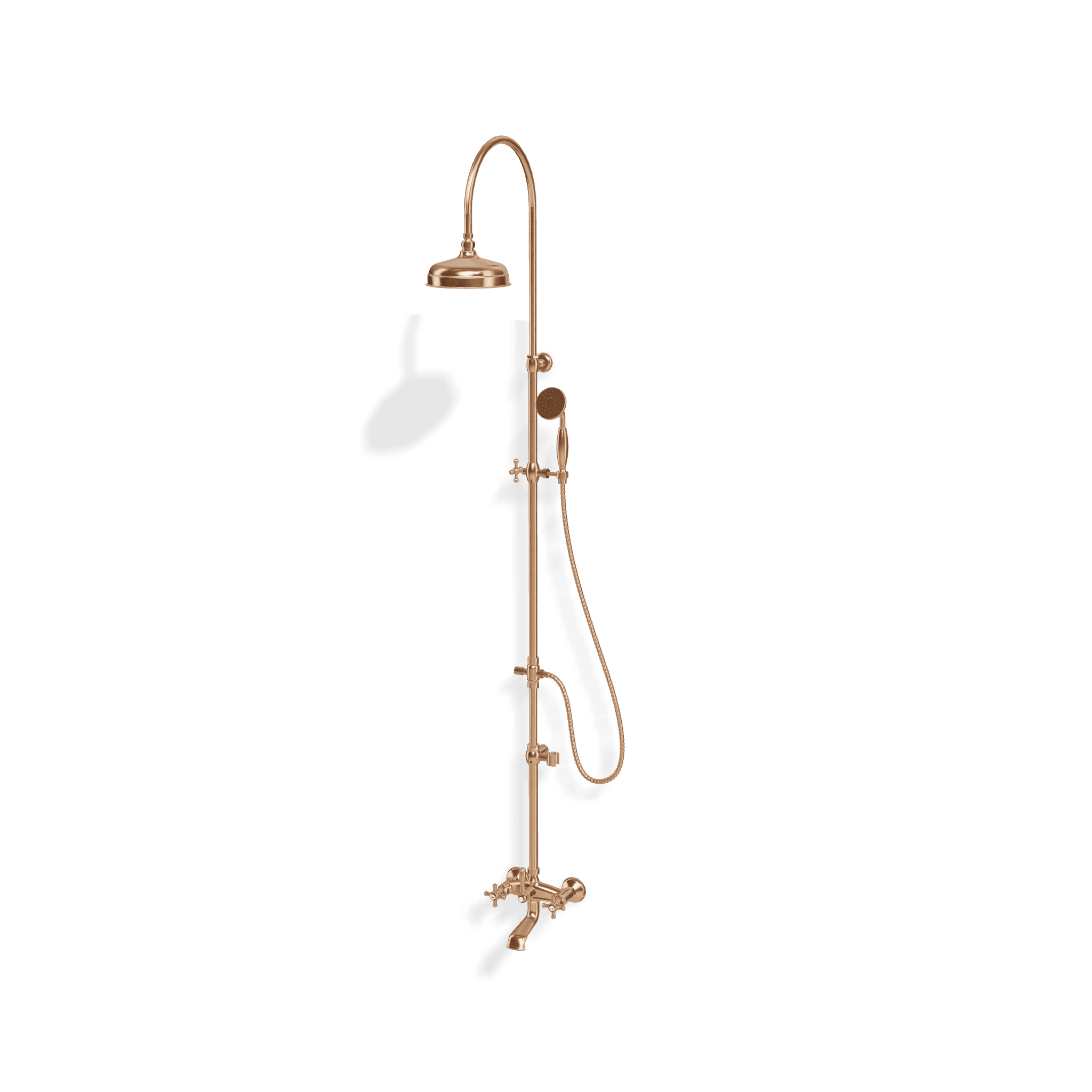 Душевая колонна для ванны со смесителем, изливом, ручным и верхним душем диаметром 200 мм Old Italy