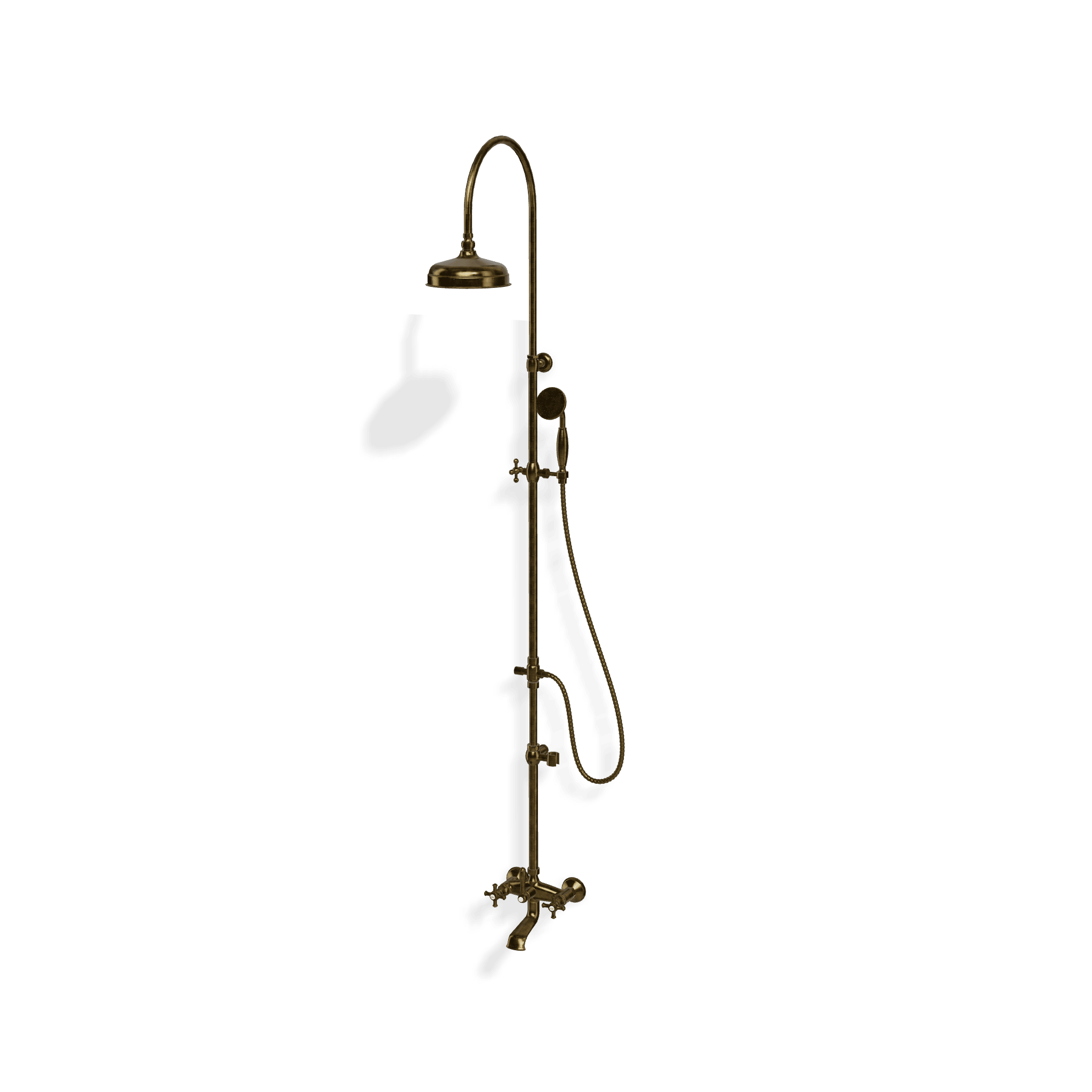 Душевая колонна для ванны со смесителем, изливом, ручным и верхним душем диаметром 200 мм Old Italy