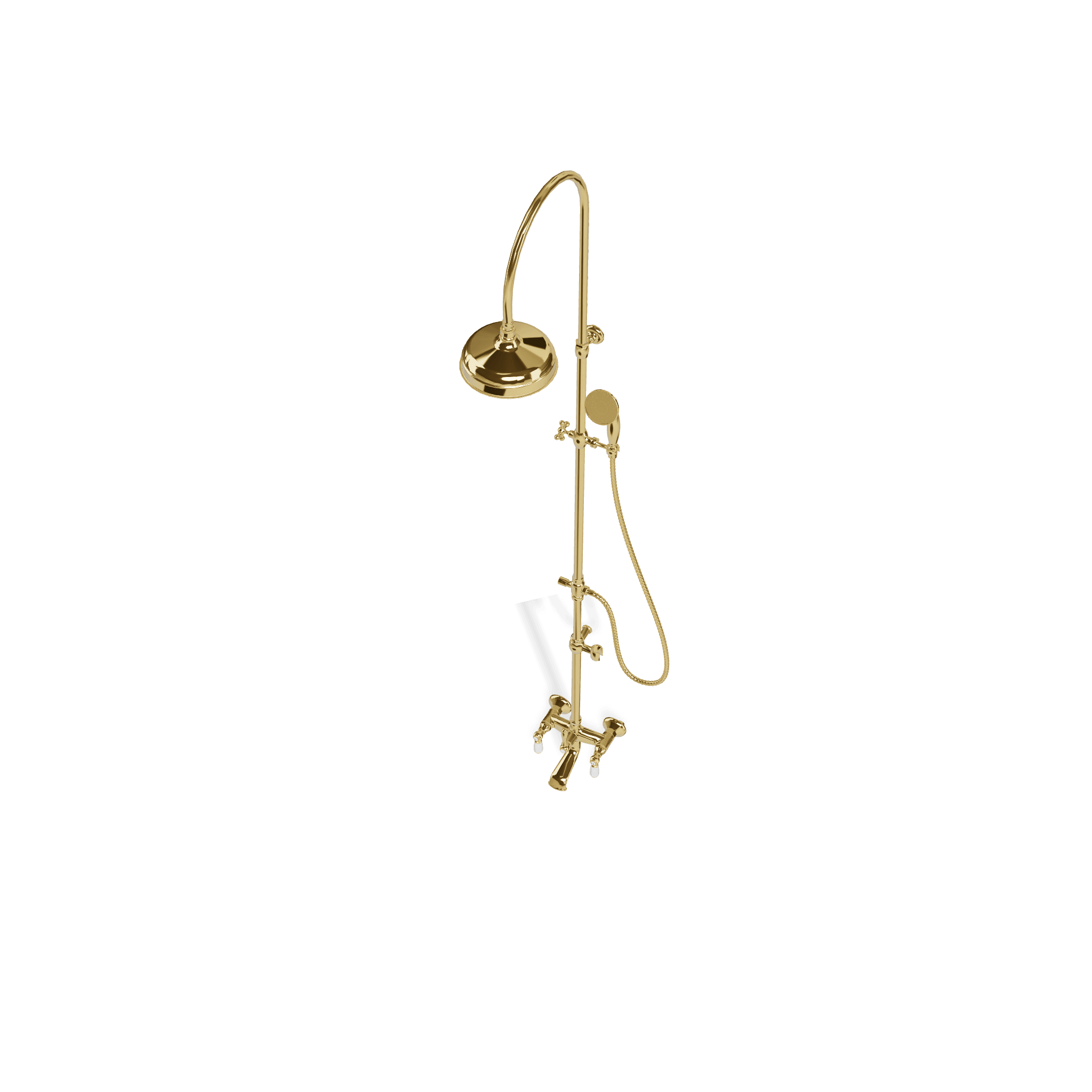 Душевая колонна для ванны со смесителем, изливом, ручным и верхним душем диаметром 200 мм Old Italy