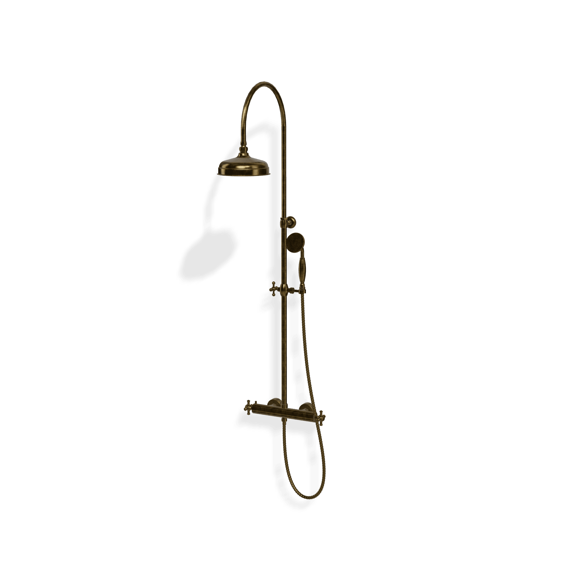 Душевая колонна термостатическим смесителем, ручным и верхним душем диаметром 200 мм Old Italy