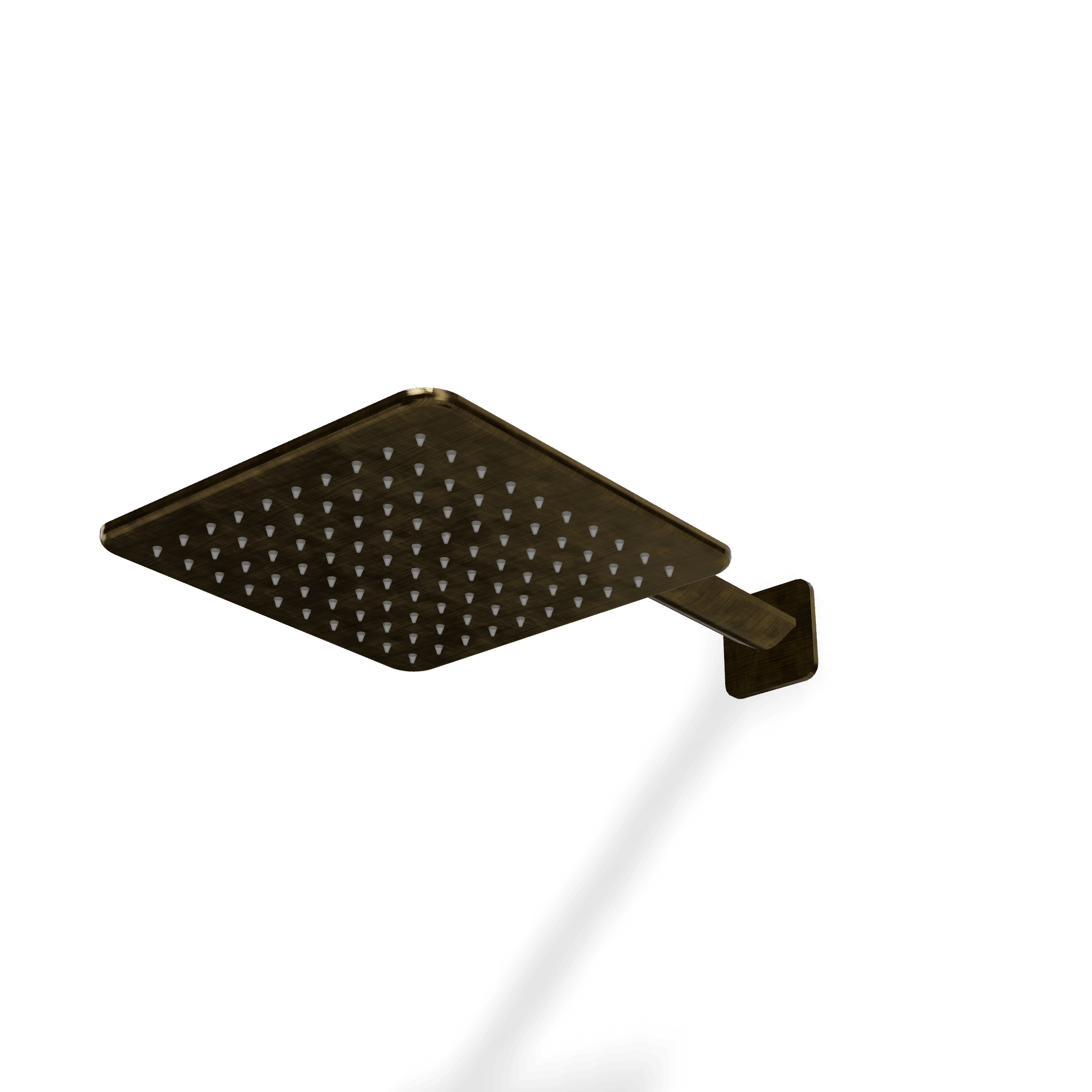 Верхний душ 250х250 мм с кронштейном 335 мм из стены Ran