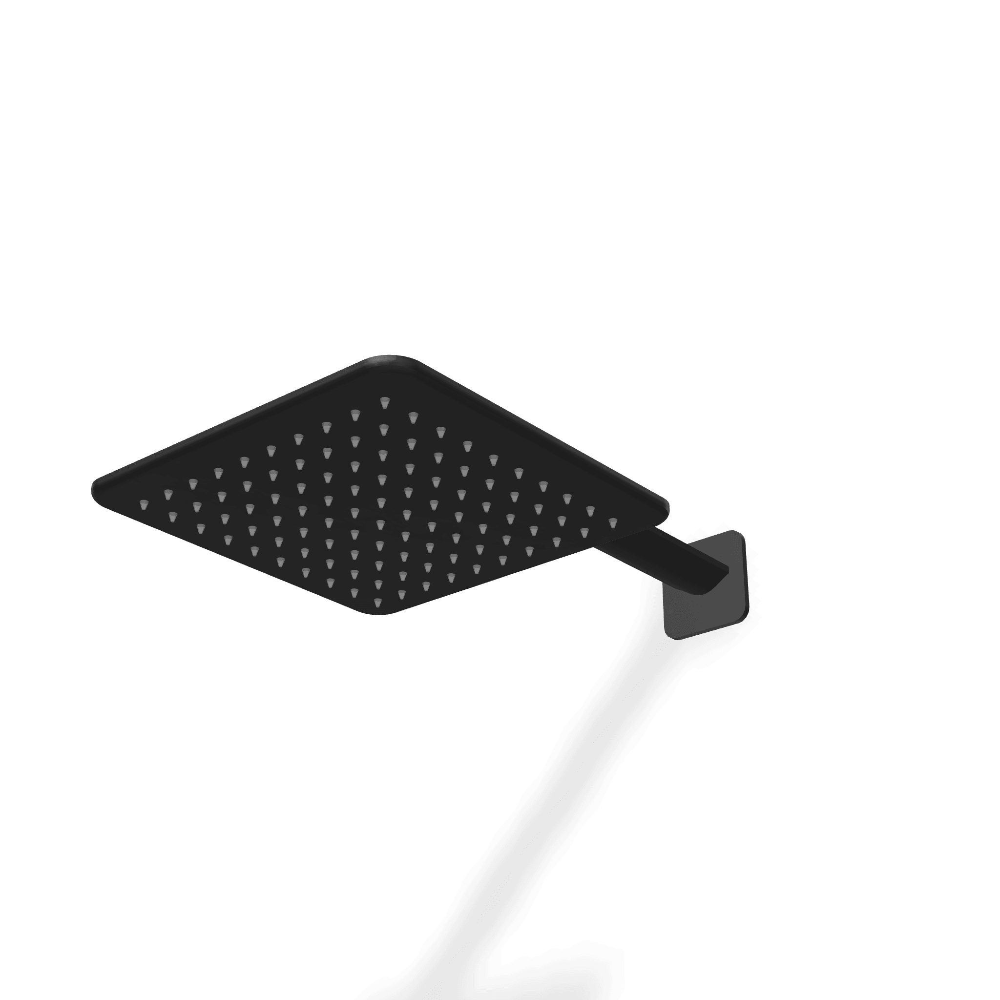 Верхний душ 250х250 мм с кронштейном 335 мм из стены Ran