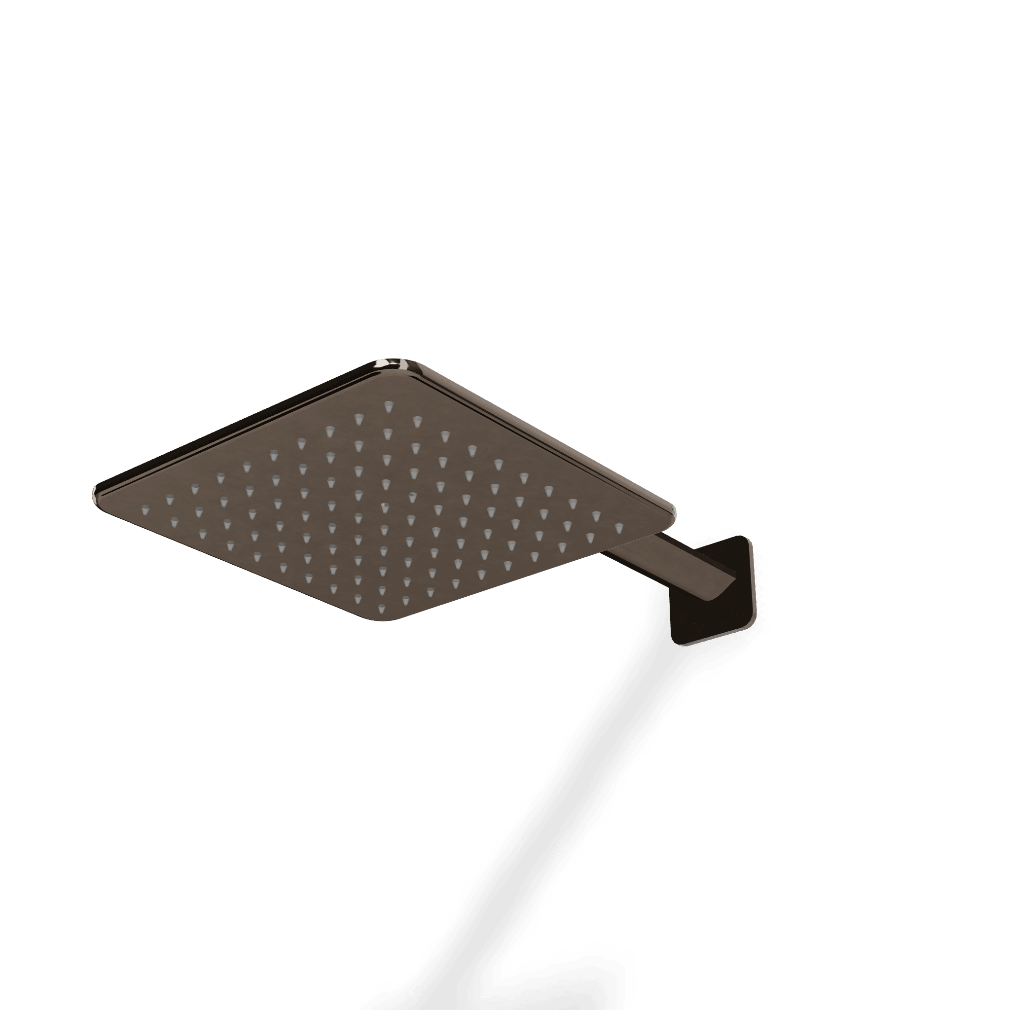 Верхний душ 250х250 мм с кронштейном 335 мм из стены Ran