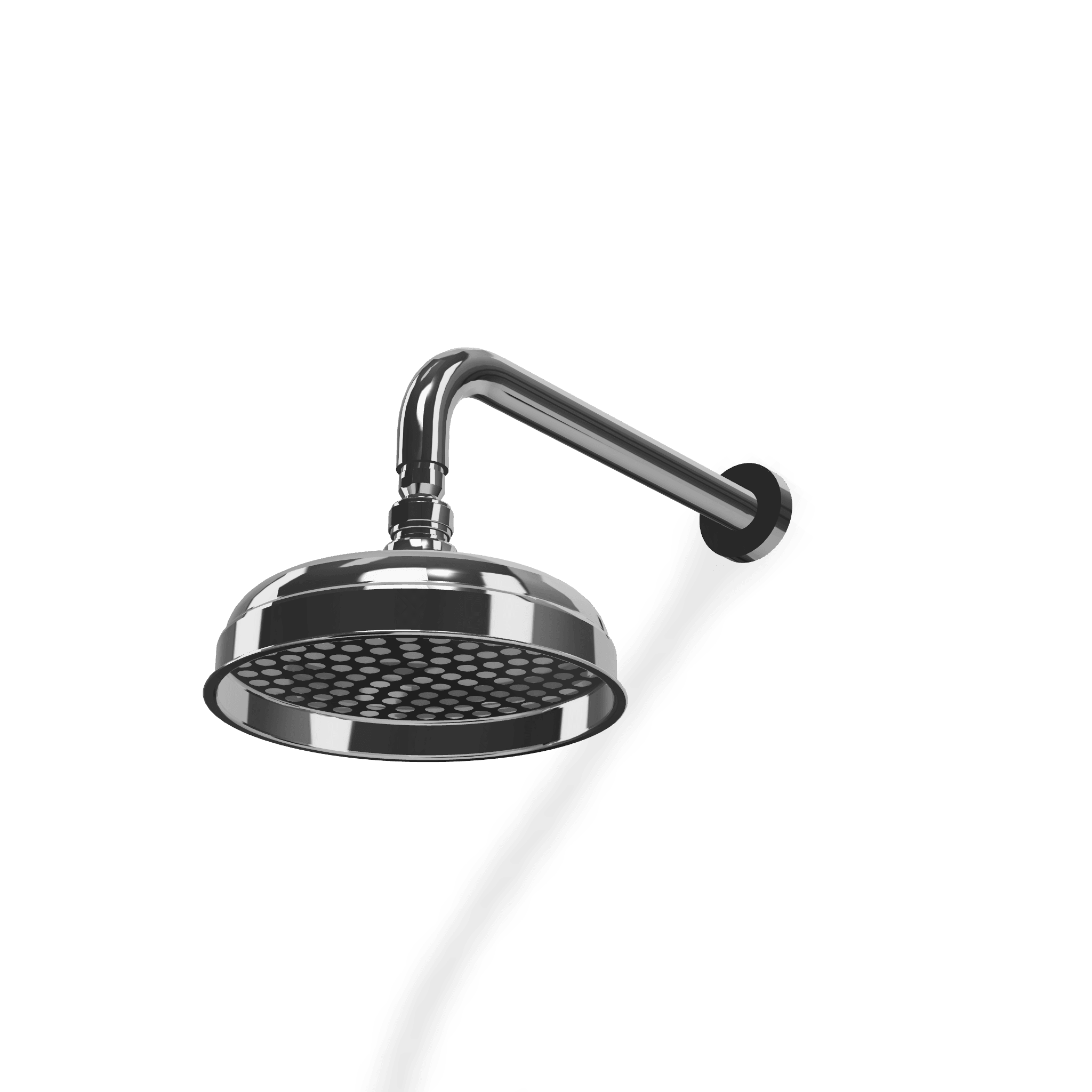 Верхний душ диаметр 200 мм с кронштейном 303 мм из стены Romantica