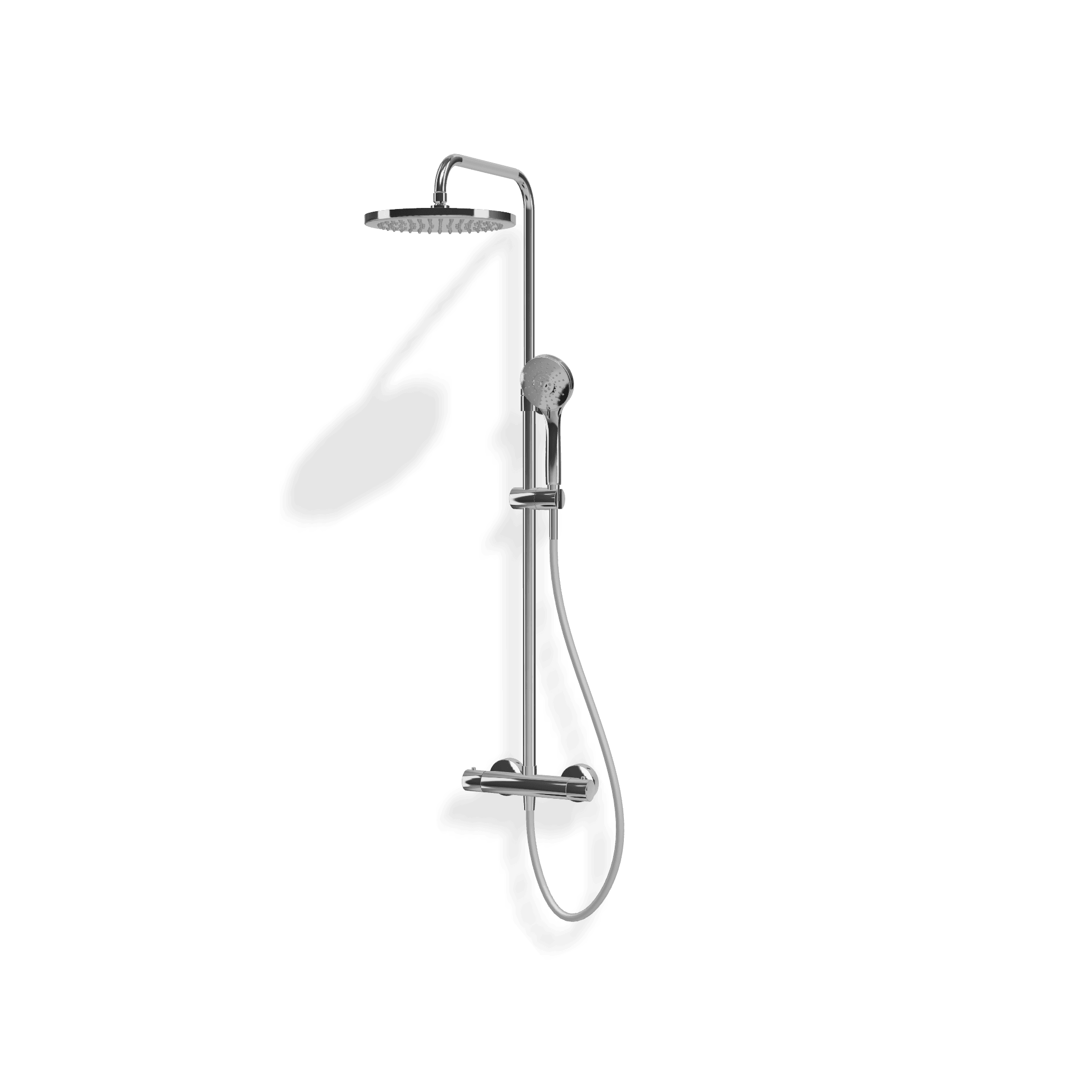 Душева колонна с термостатическим смесителем, ручным и верхним душем диаметром 250 мм