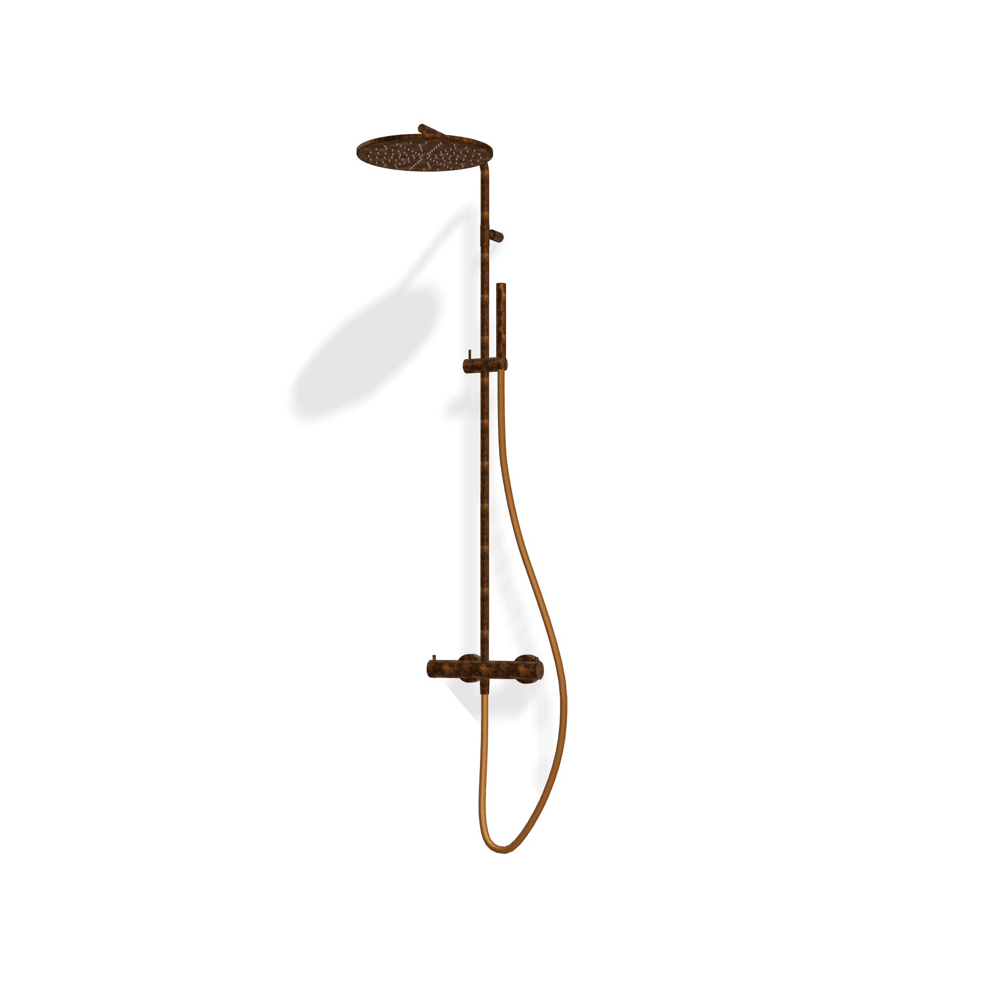 Душевая колонна с термостатическим смесителем, ручный и верхним душем 300 мм