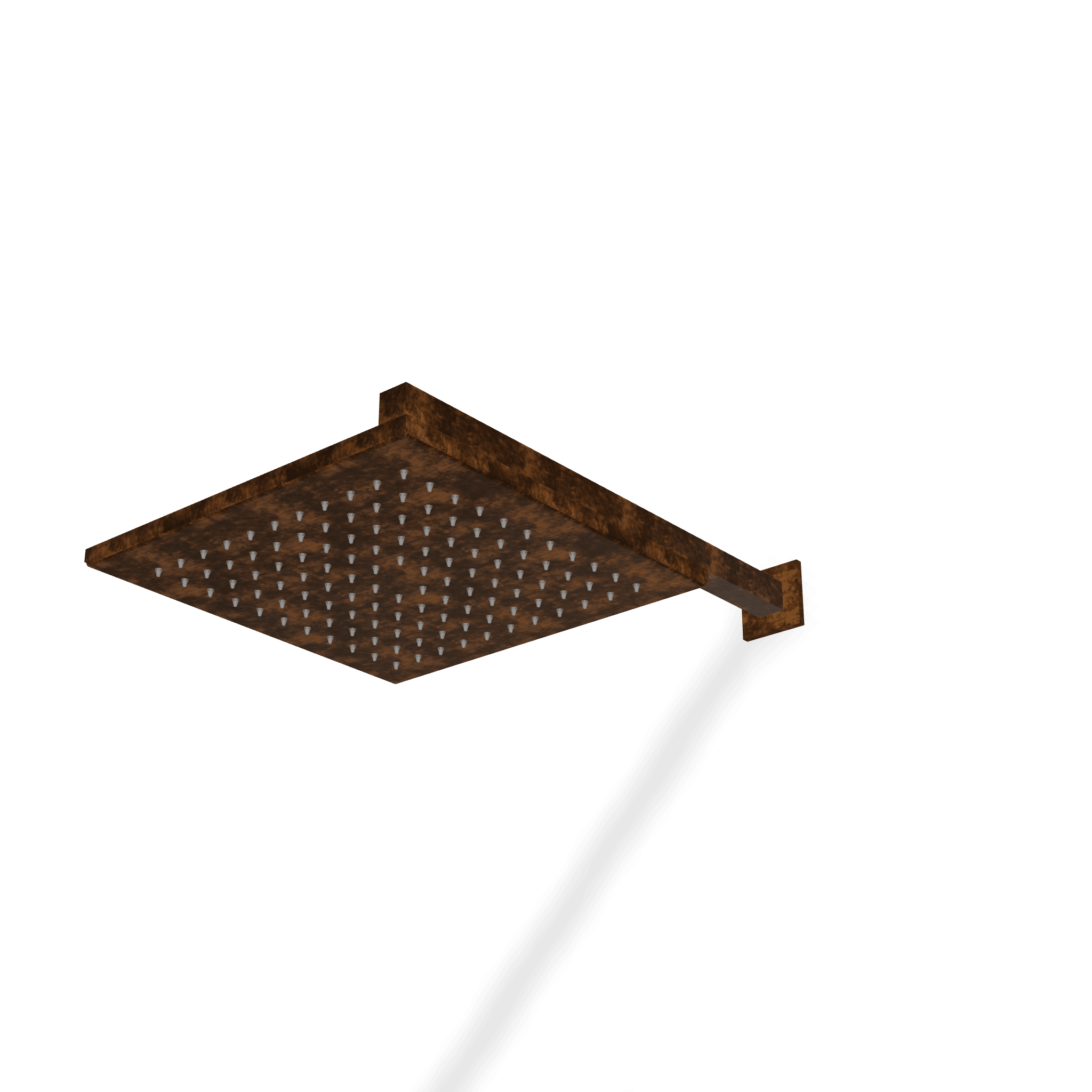 Верхний душ 250х250 мм с кронштейном 389 мм из стены