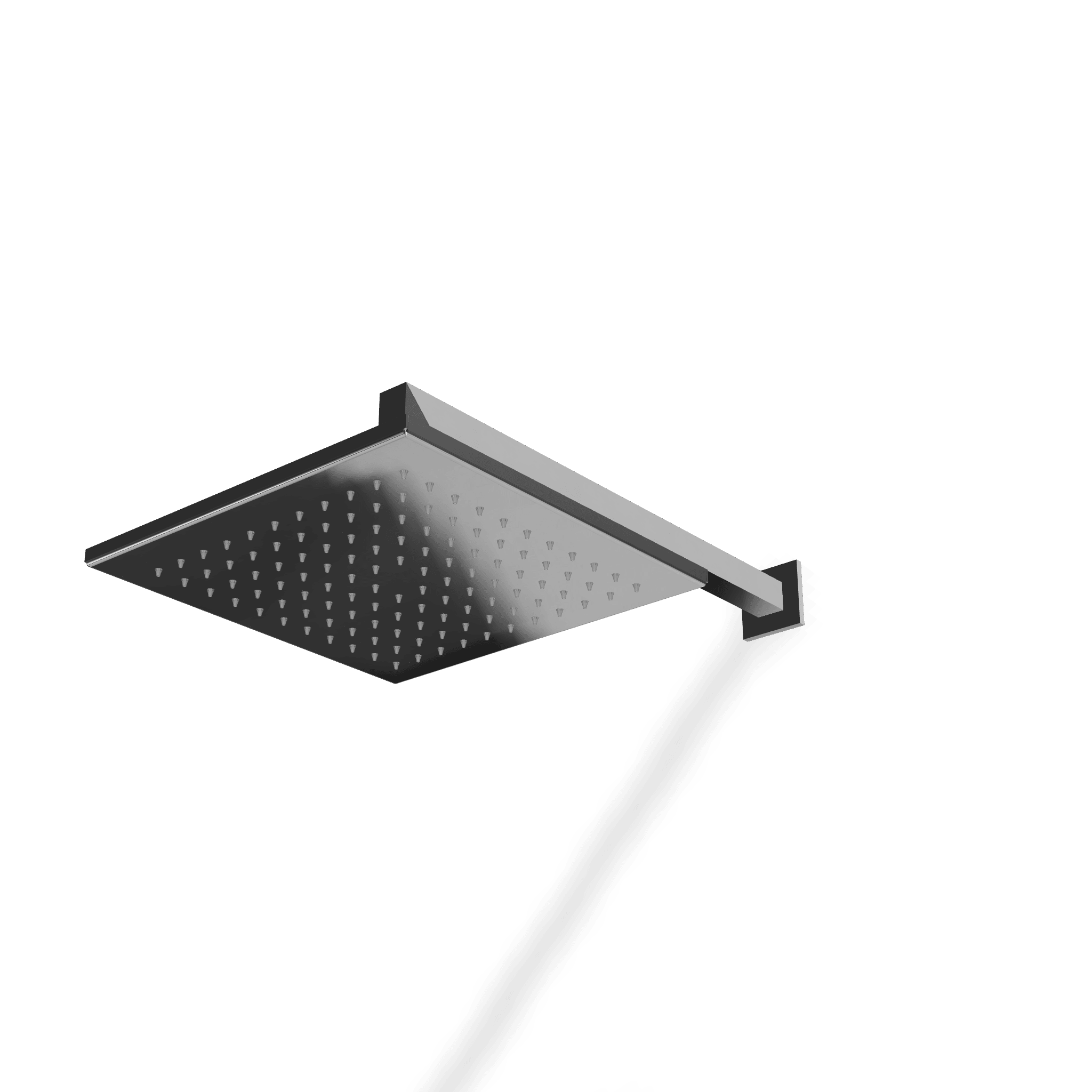 Верхний душ 250х250 мм с кронштейном 389 мм из стены