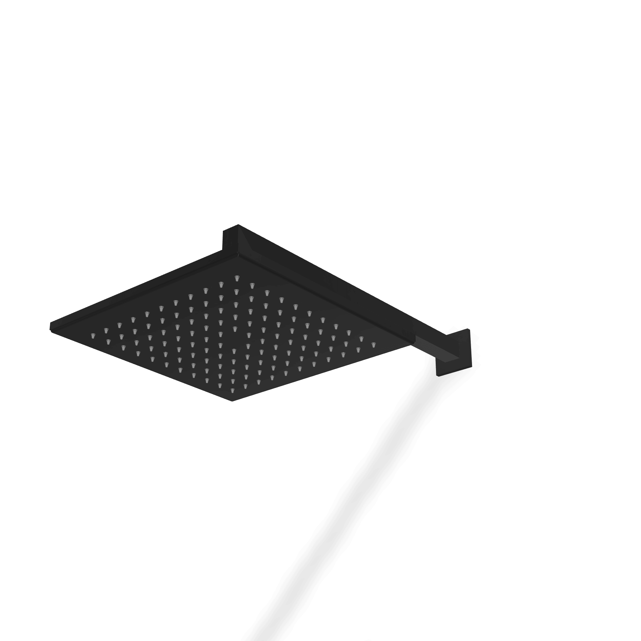 Верхний душ 250х250 мм с кронштейном 389 мм из стены