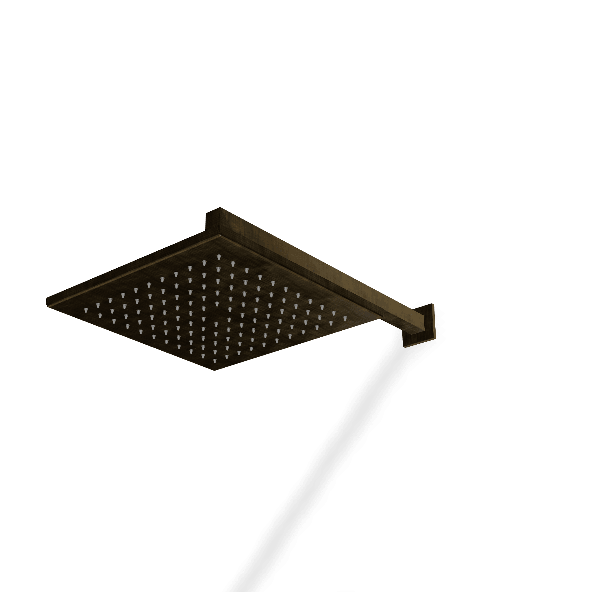 Верхний душ 250х250 мм с кронштейном 389 мм из стены