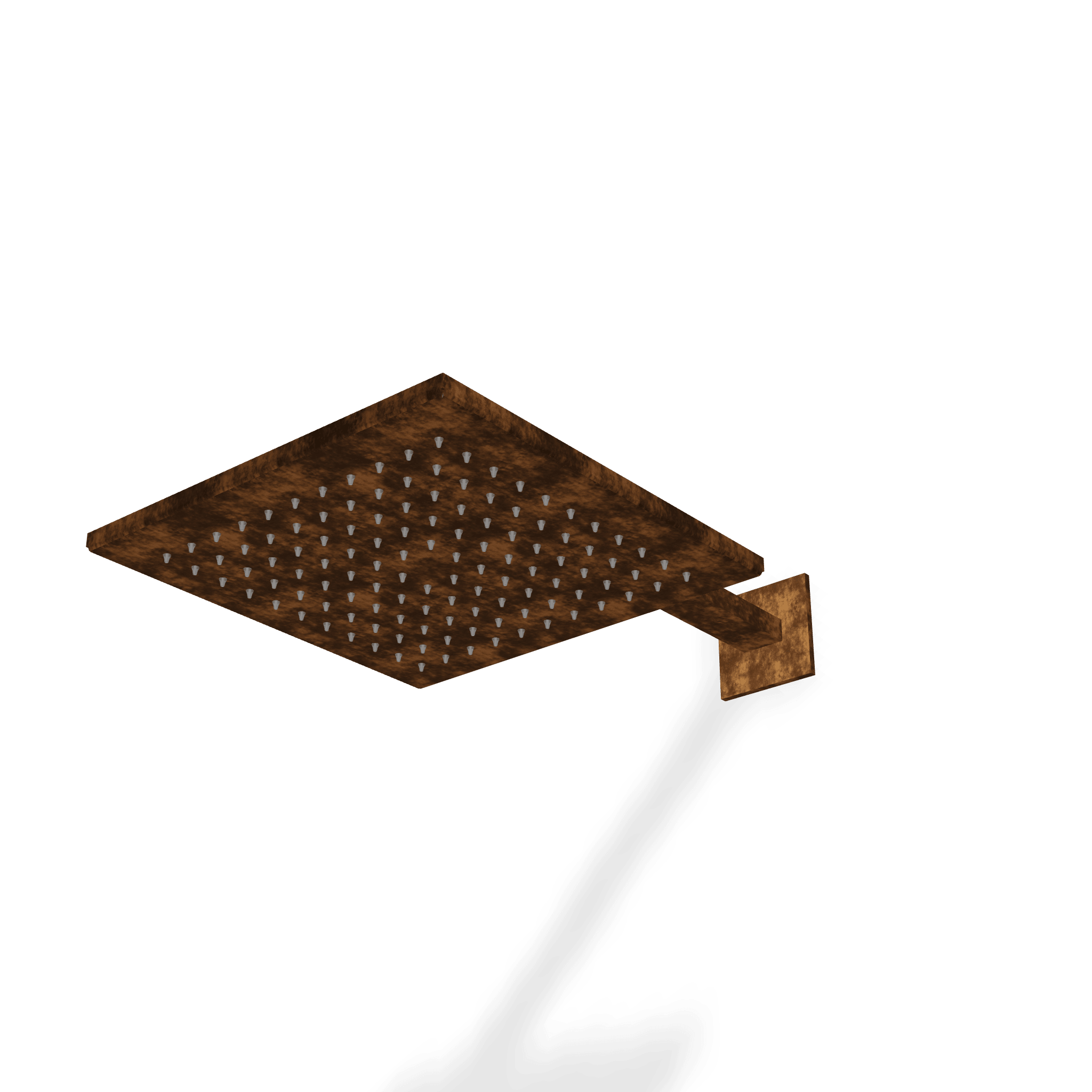 Верхний душ 250х250 мм с кронштейном 320 мм из стены