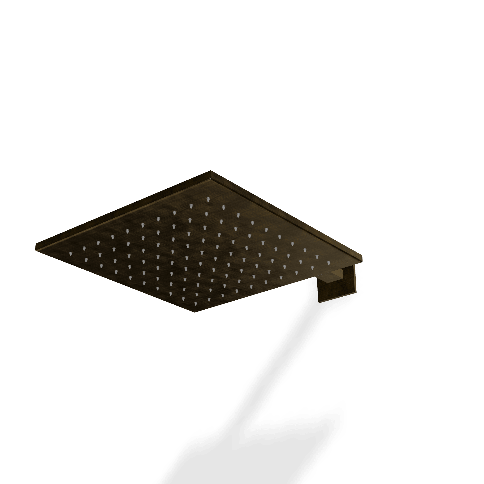 Верхний душ 300х300 мм с кронштейном 320 мм из стены