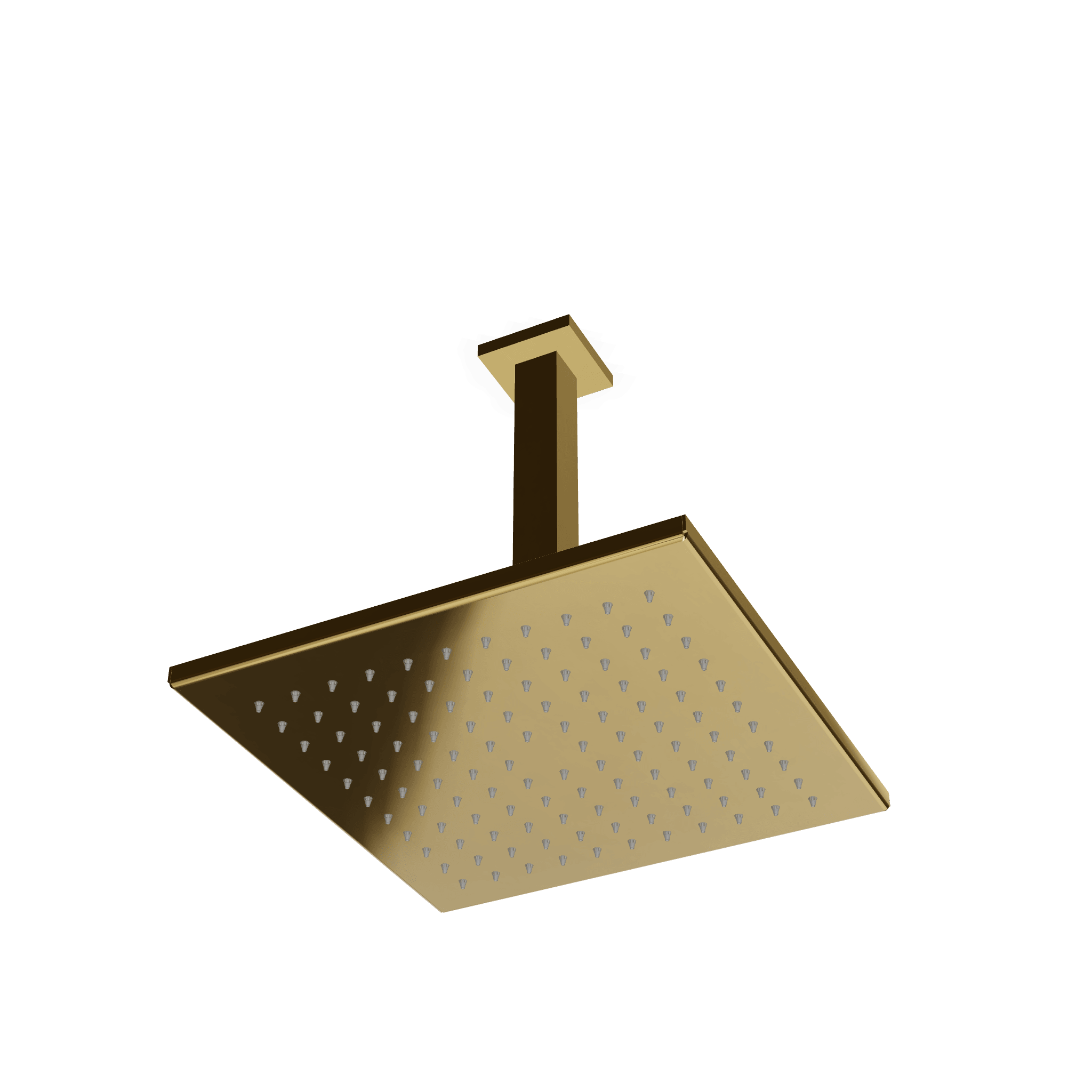 Верхний душ 255х255 мм выстота 250 мм с кронштейном из потолка