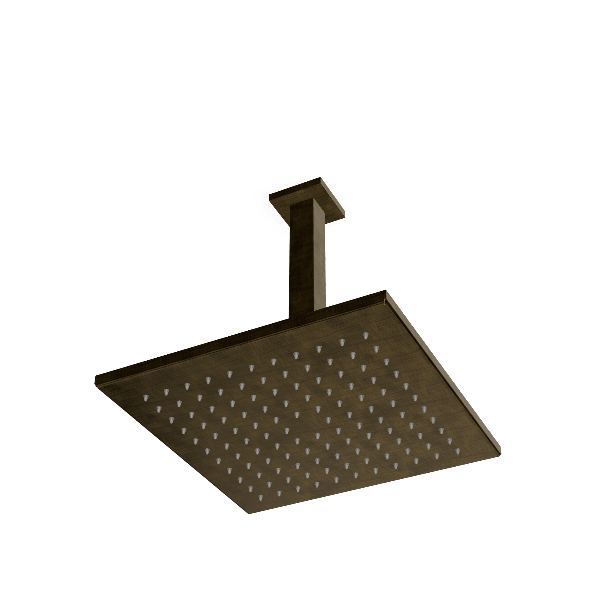 Верхний душ 255х255 мм выстота 250 мм с кронштейном из потолка