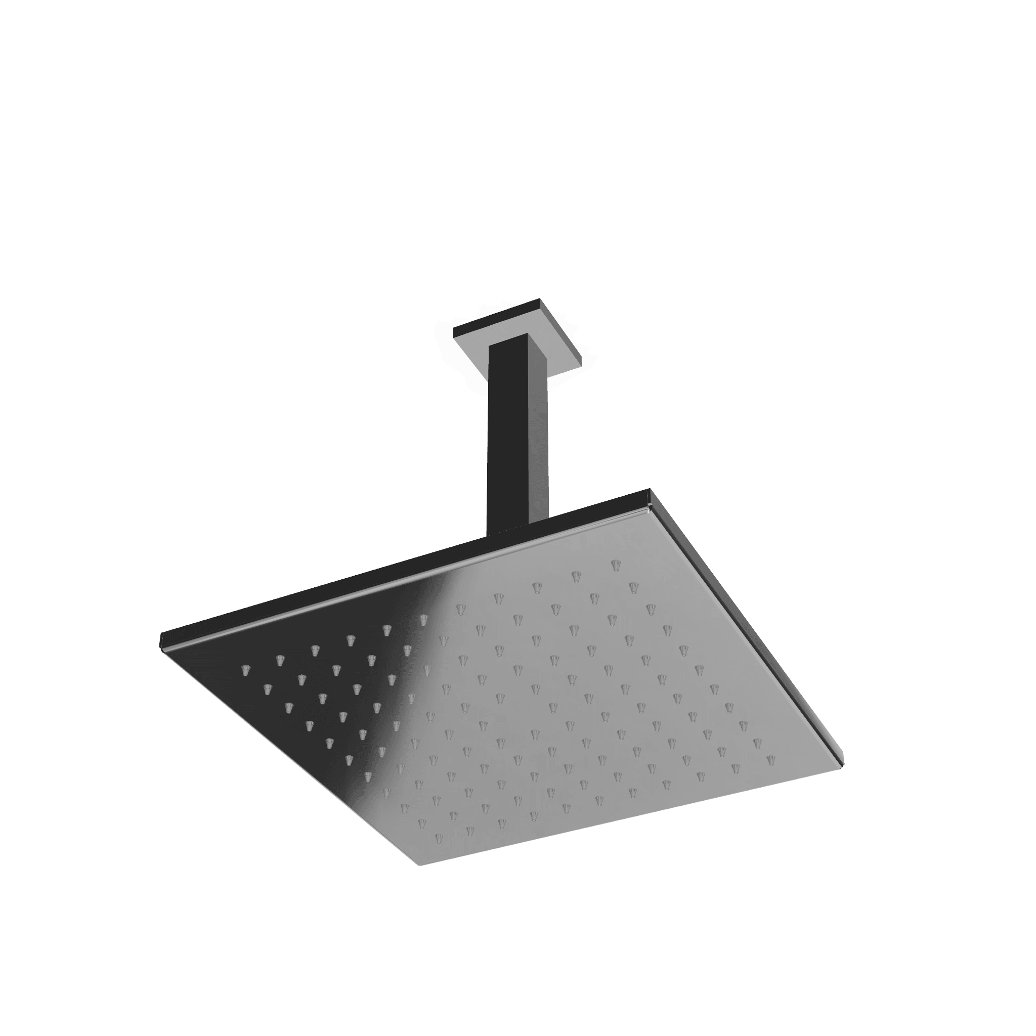 Верхний душ 255х255 мм выстота 250 мм с кронштейном из потолка