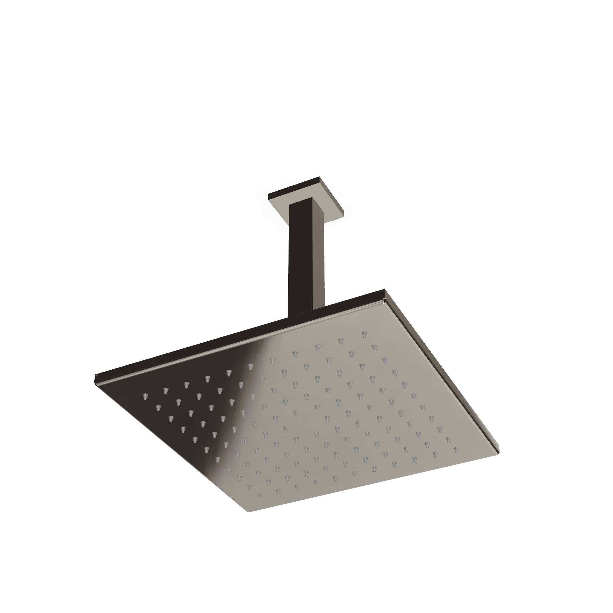 Верхний душ 255х255 мм выстота 250 мм с кронштейном из потолка