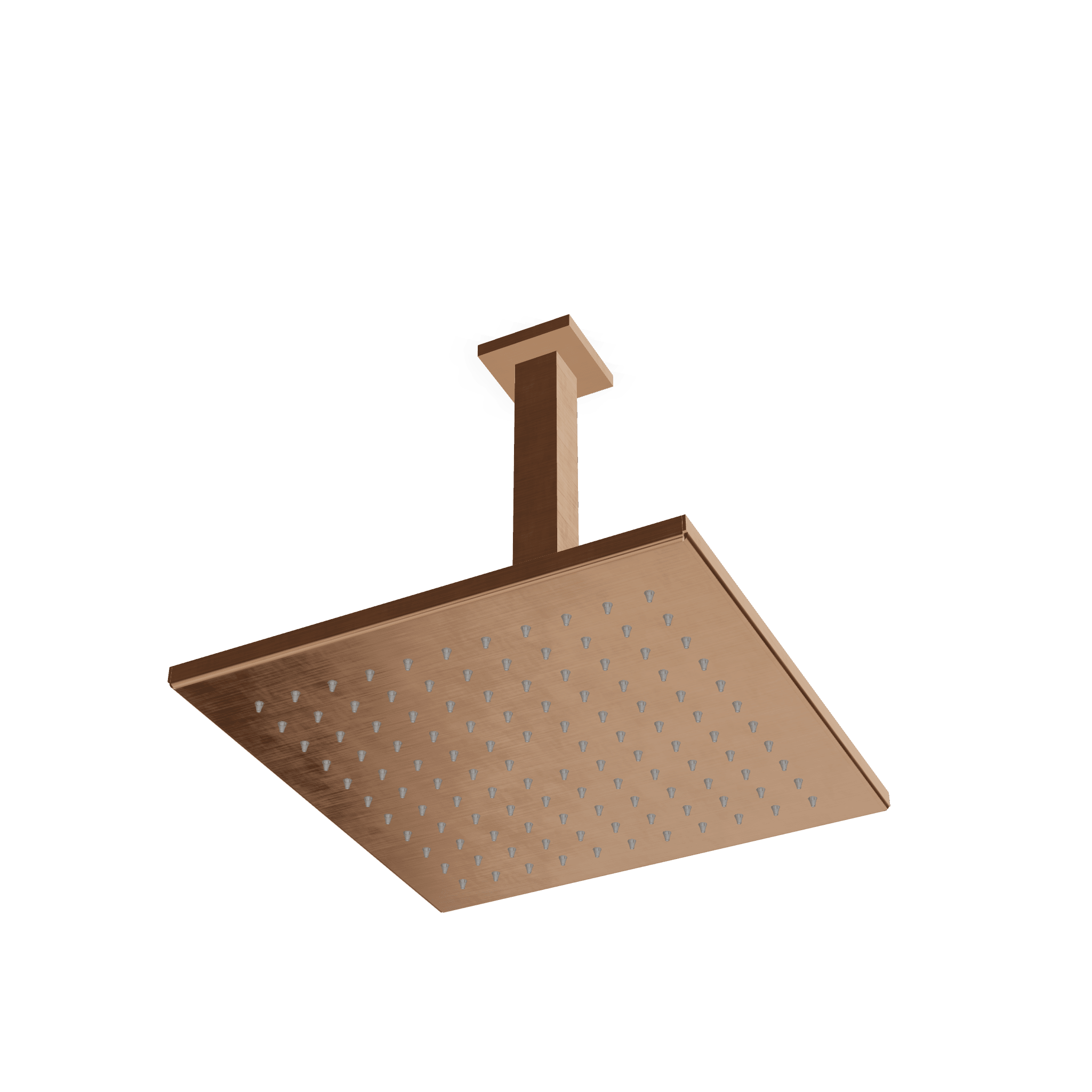 Верхний душ 255х255 мм выстота 250 мм с кронштейном из потолка