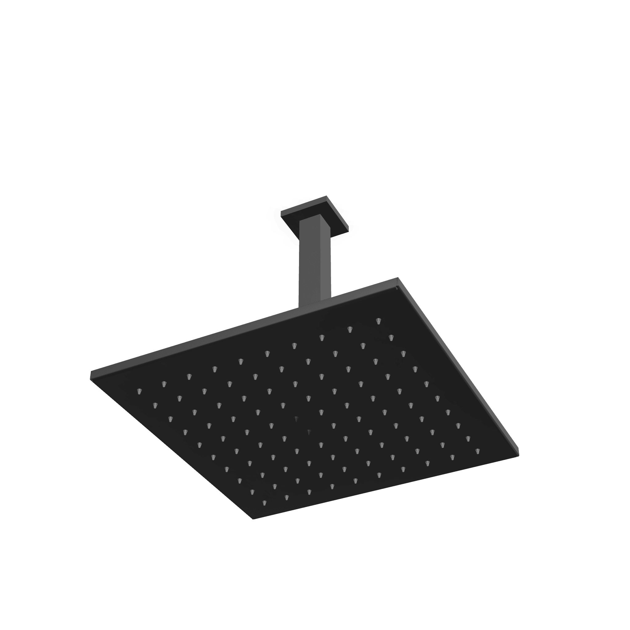 Верхний душ 300х300 мм с кронштейном 256 мм из потолка