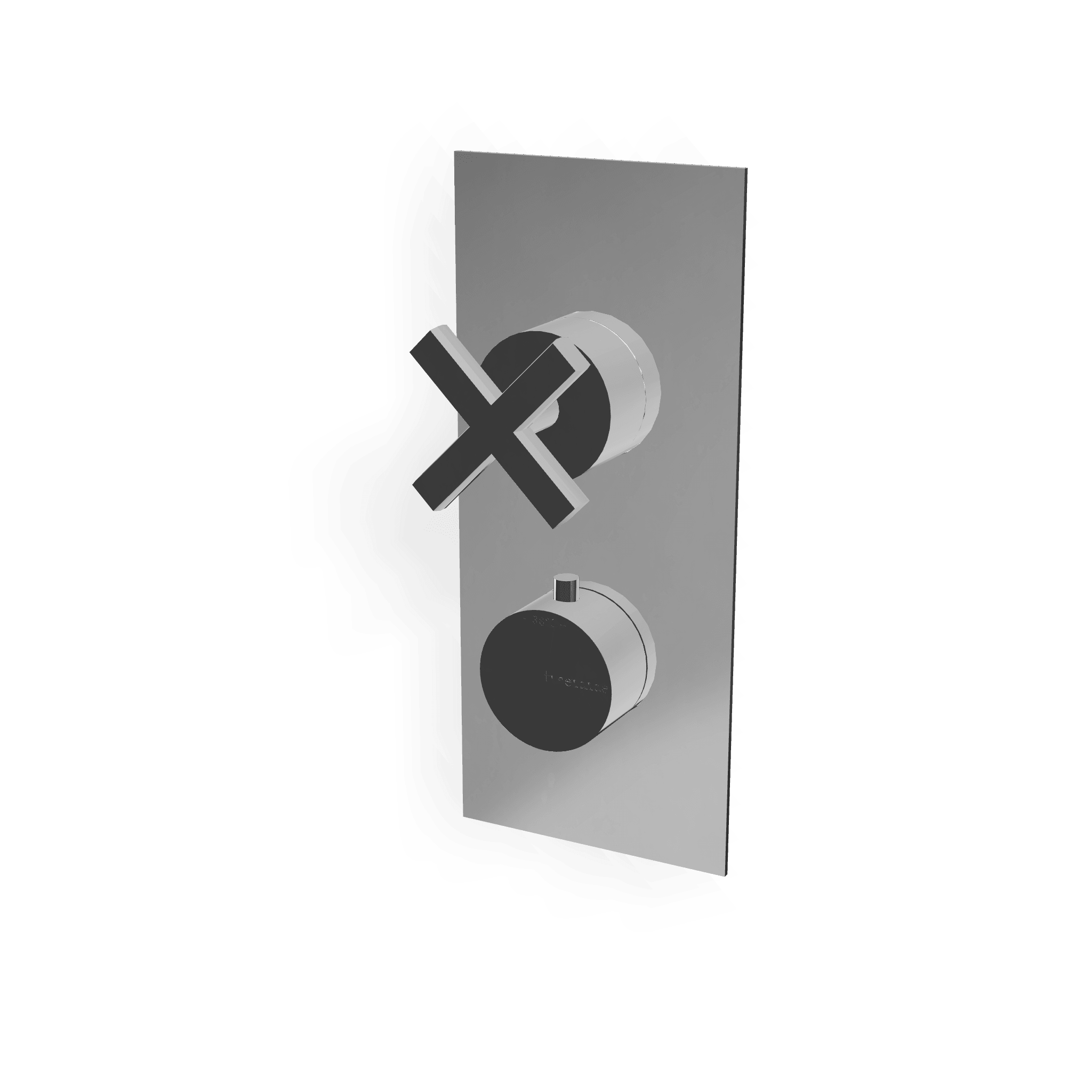 Внешняя часть термостатического смесителя на 2 потребителя