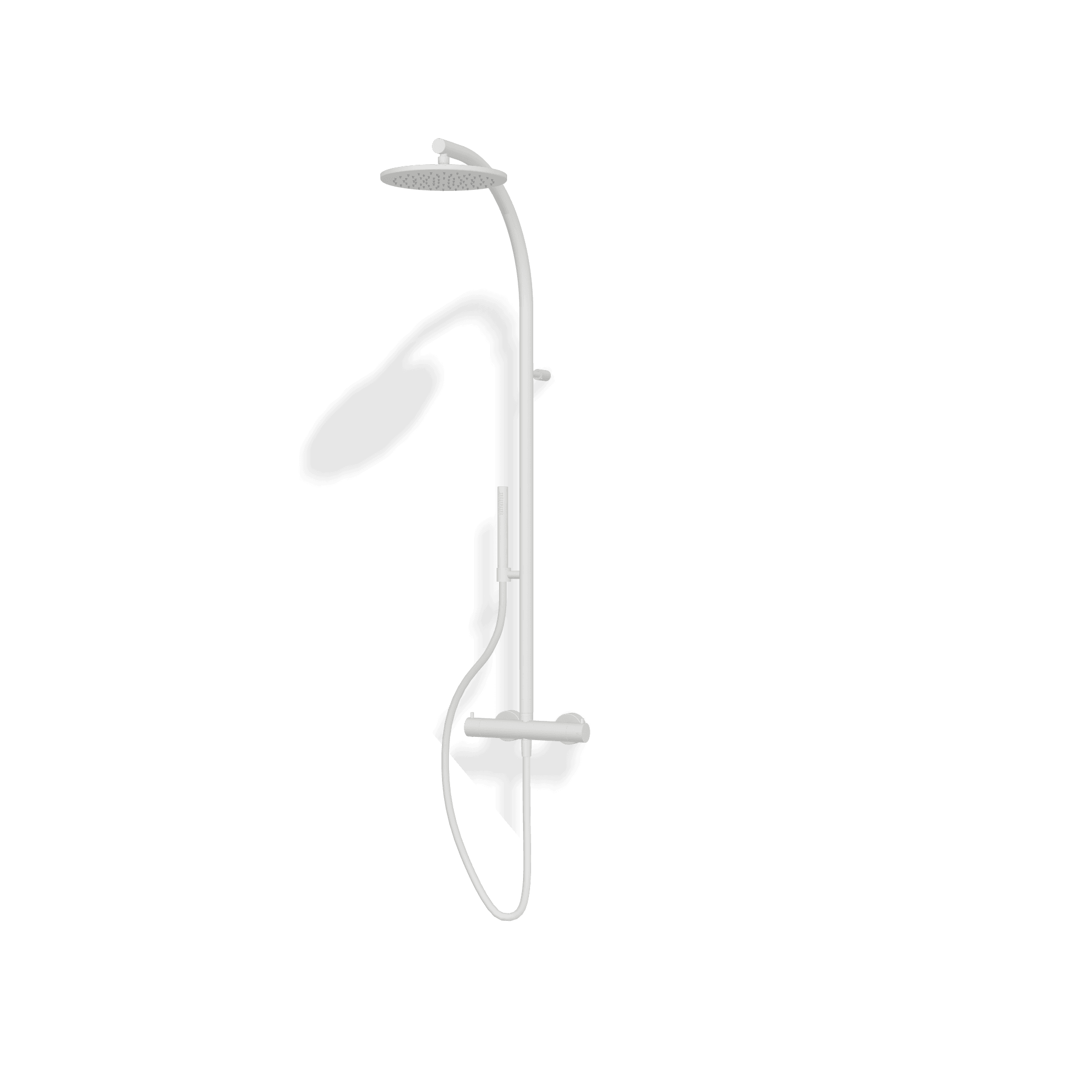 Душевая колонна с термостатическим смесителем, ручным и верхним душем диаметром 255 мм