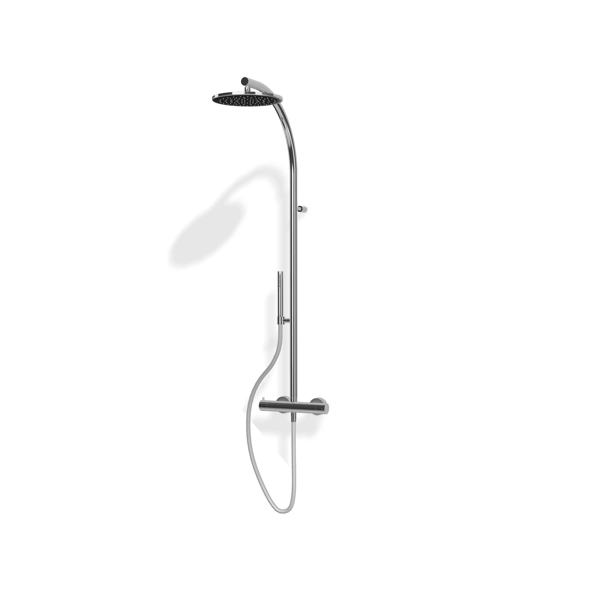 Душевая колонна с термостатическим смесителем, ручным и верхним душем диаметром 255 мм