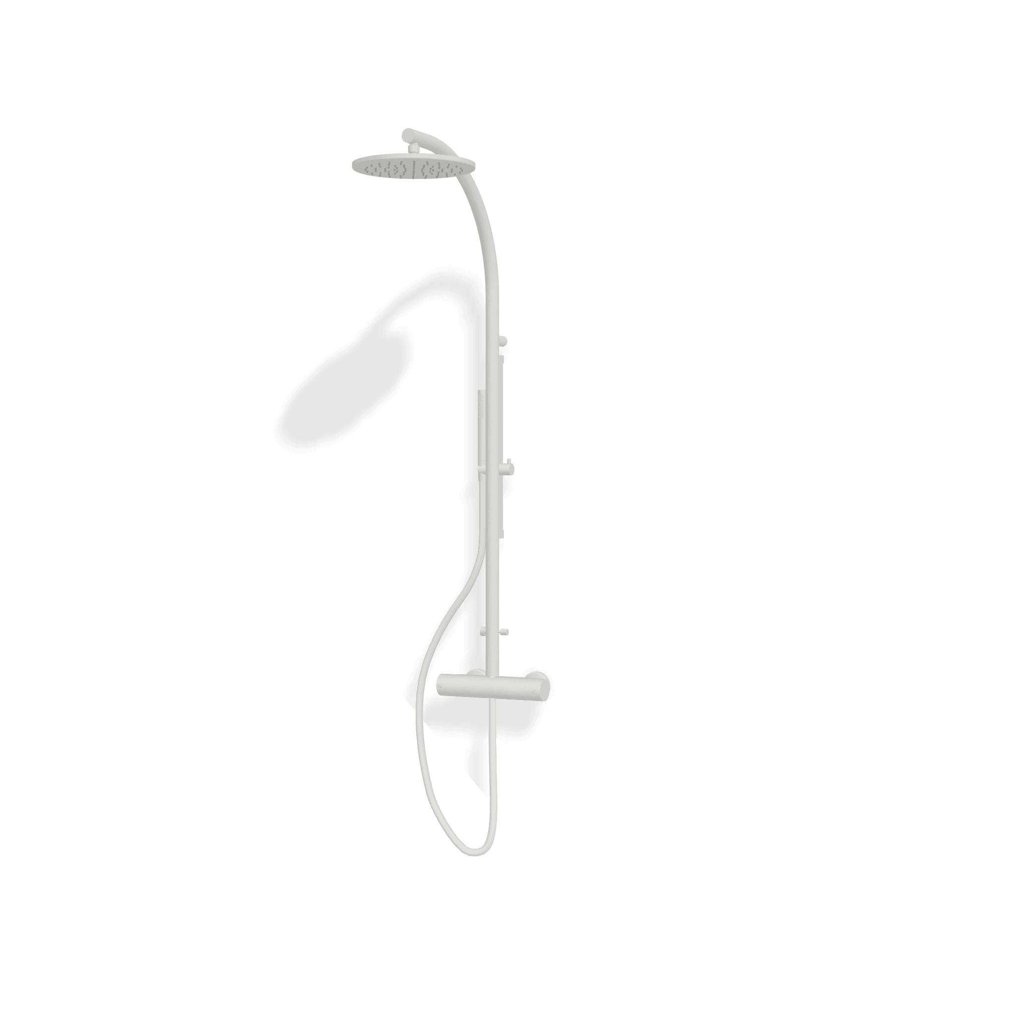 Душевая колонна с термостатическим смесителем, ручным и верхним душем диаметром 255 мм