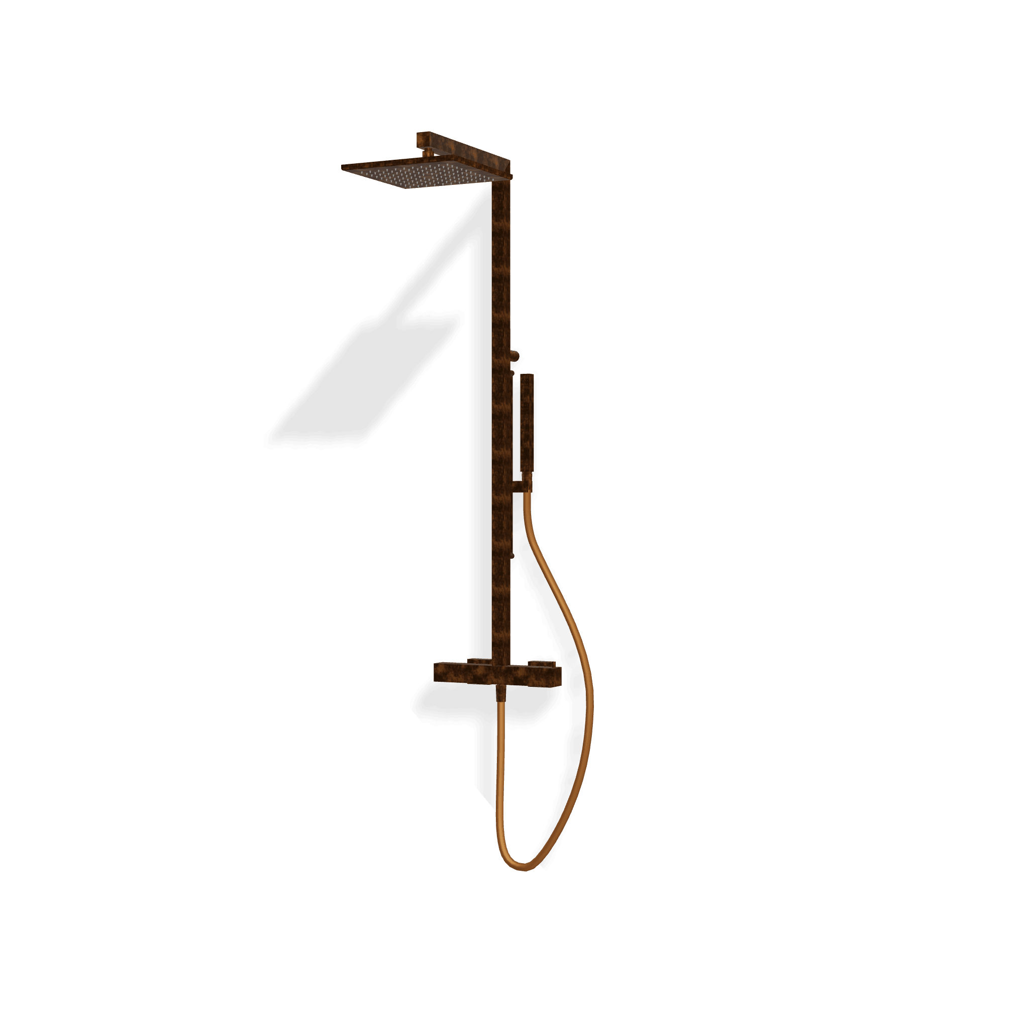 Душевая колонна с термостатическим смесителем, ручным и верхним душем 255х255 мм