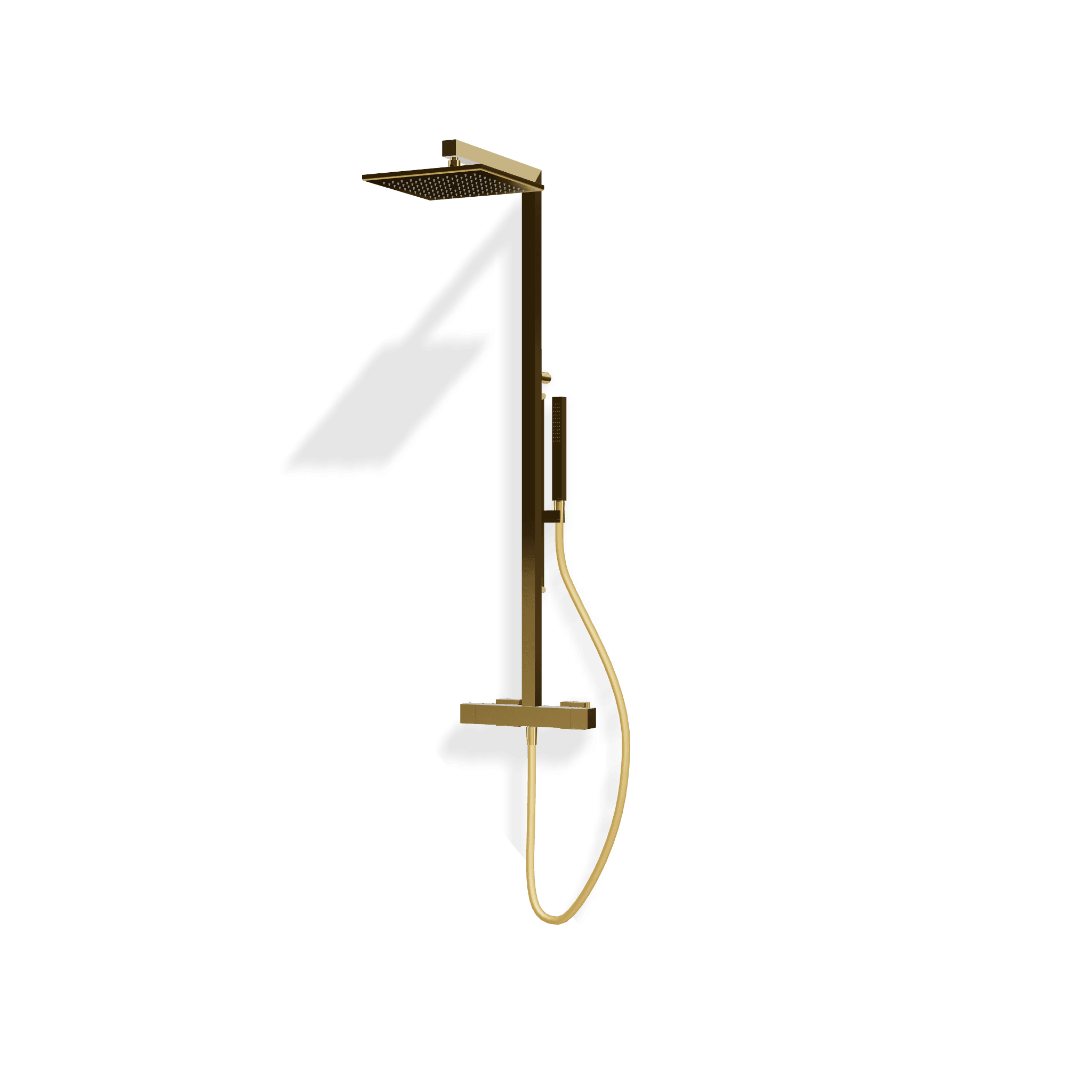 Душевая колонна с термостатическим смесителем, ручным и верхним душем 255х255 мм