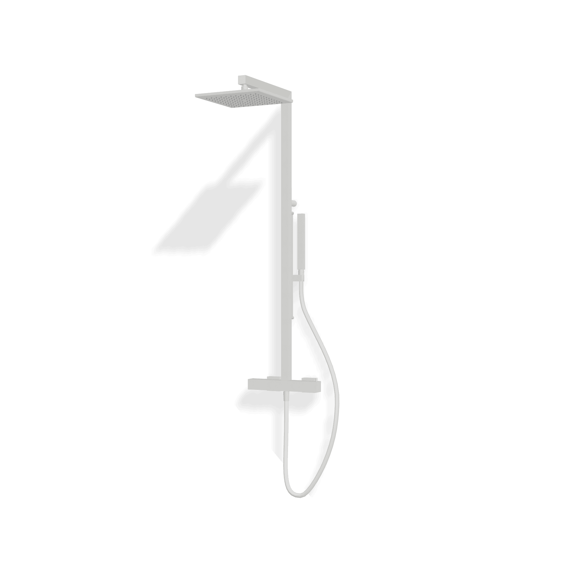 Душевая колонна с термостатическим смесителем, ручным и верхним душем 255х255 мм