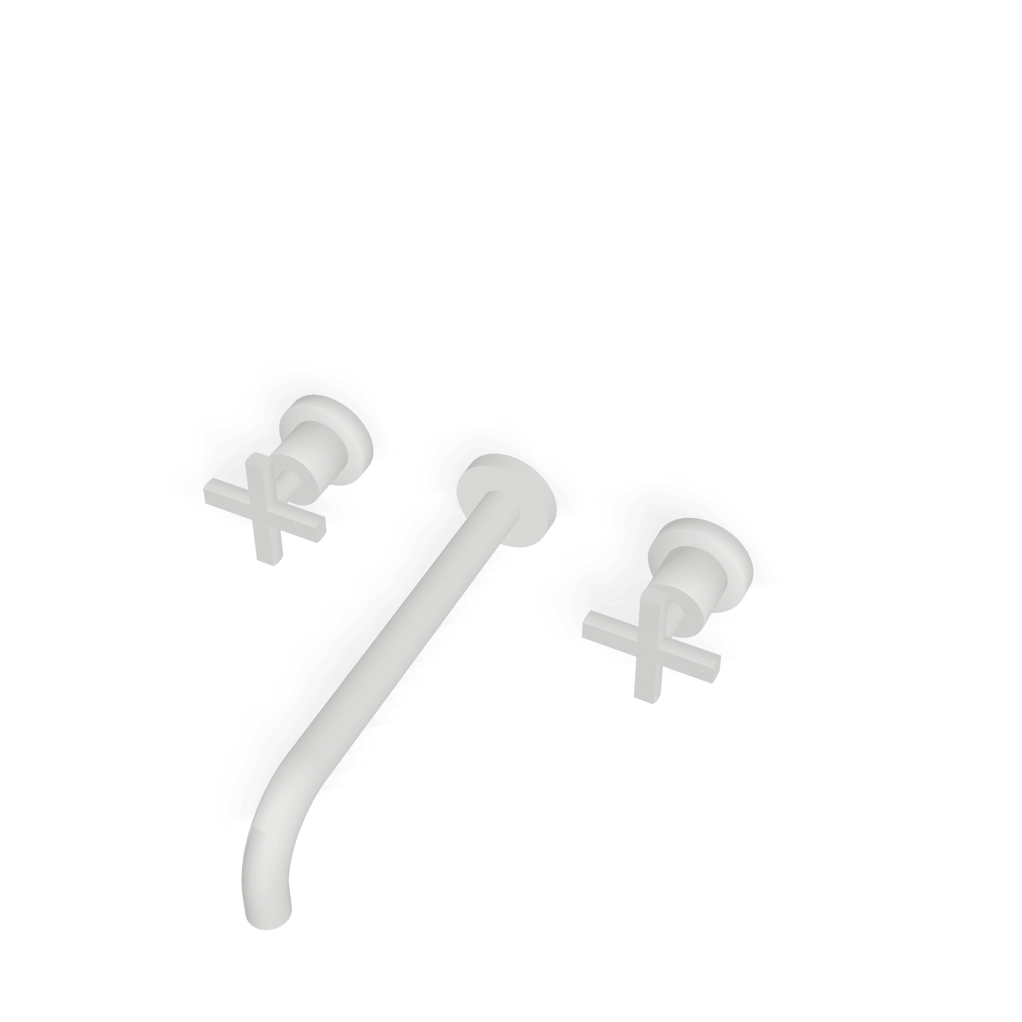 Внешняя часть смесителя для раковины из стены на 3 отверстия 233 мм Line