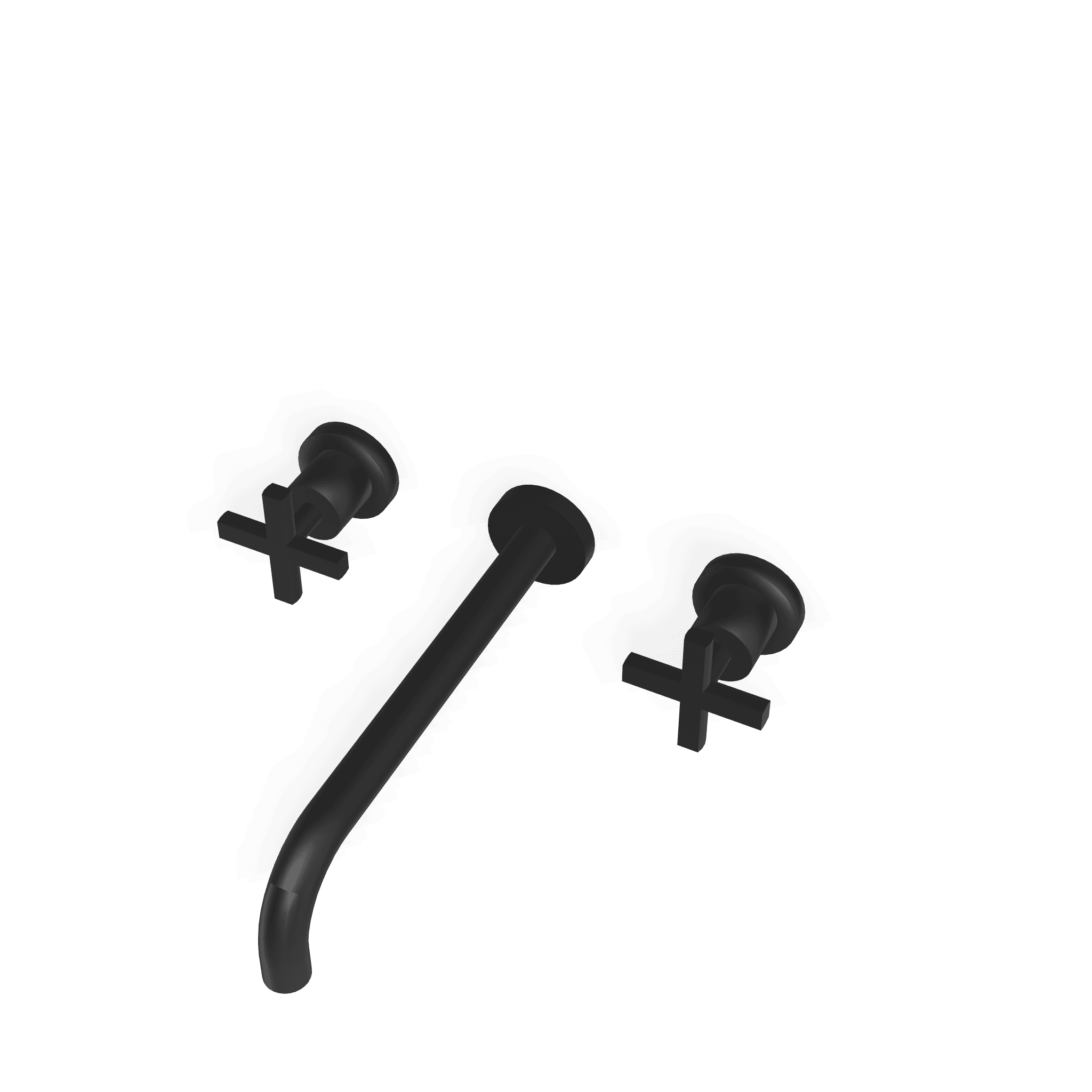 Внешняя часть смесителя для раковины из стены на 3 отверстия 233 мм Line