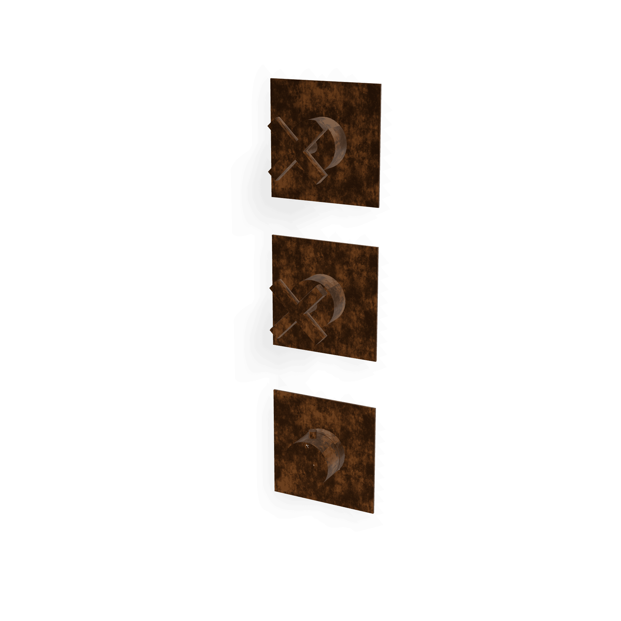 Внешняя часть термостатического смесителя для душа на 2 потребителя Line