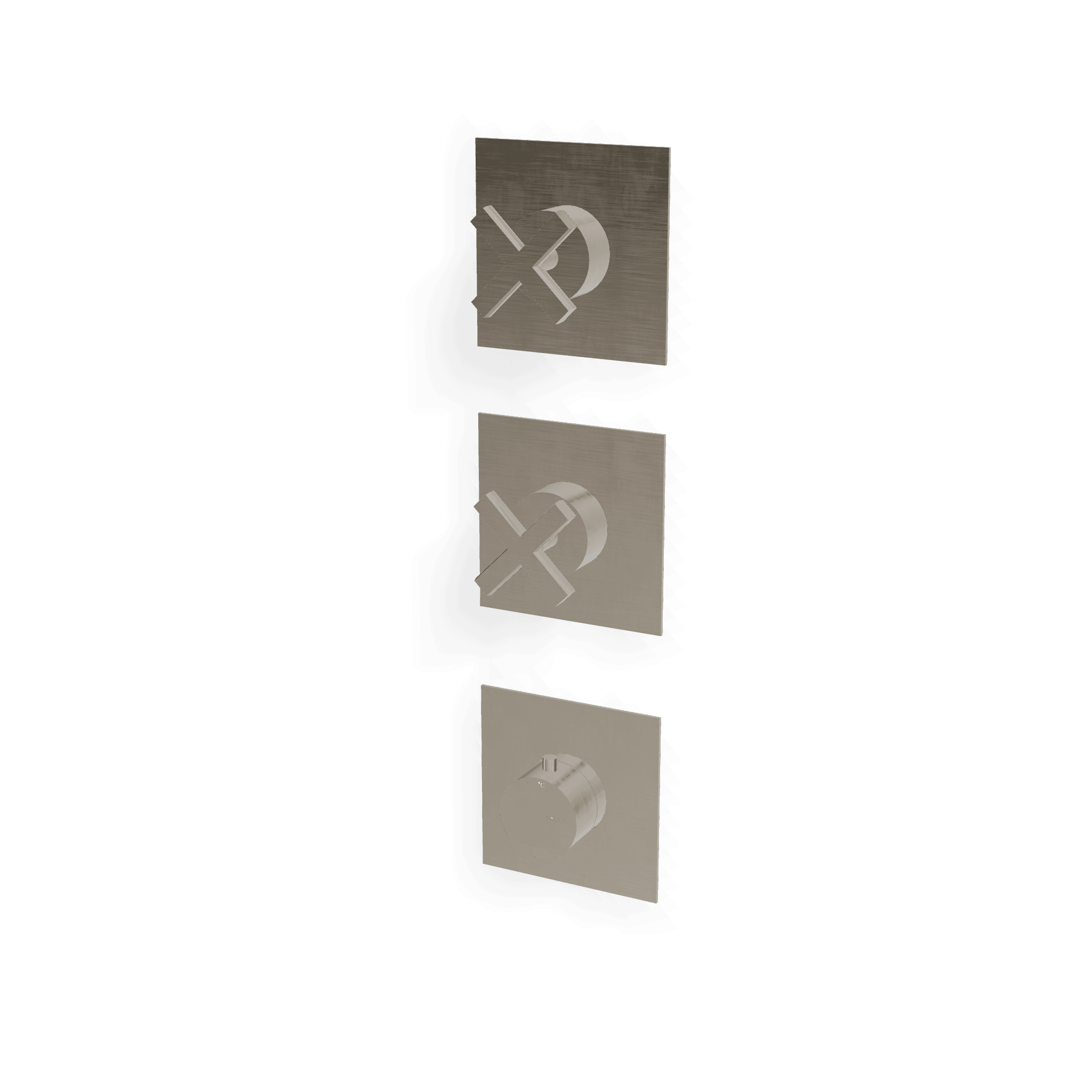 Внешняя часть термостатического смесителя для душа на 2 потребителя Line