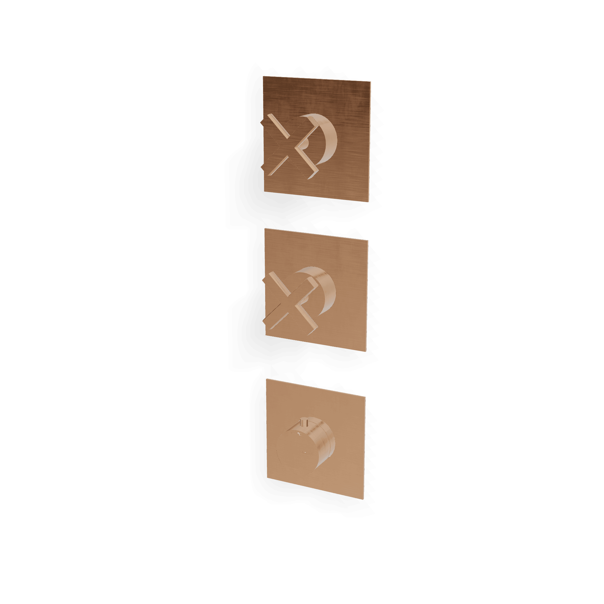 Внешняя часть термостатического смесителя для душа на 2 потребителя Line