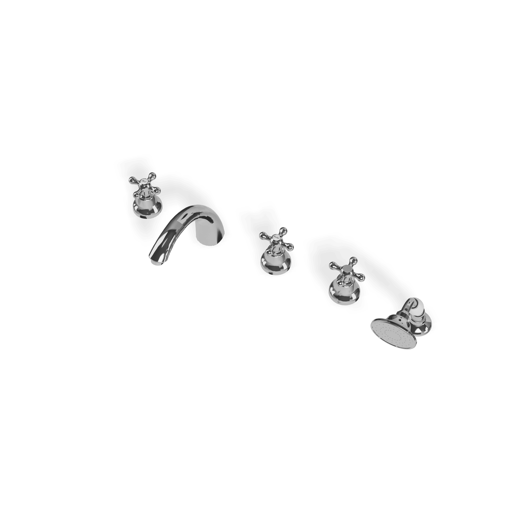 Смеситель на борт ванны на 5 отверстий Romantica