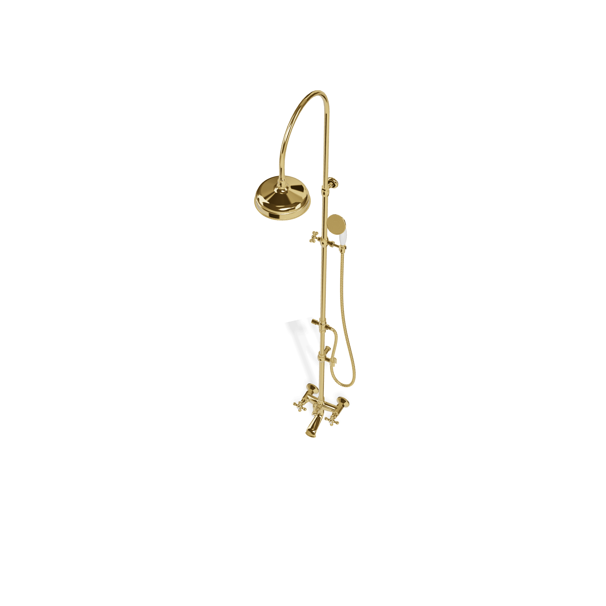 Душевая колонна для ванны со смесителем, изливом, ручным и верхним душем диаметром 200 мм Romantica