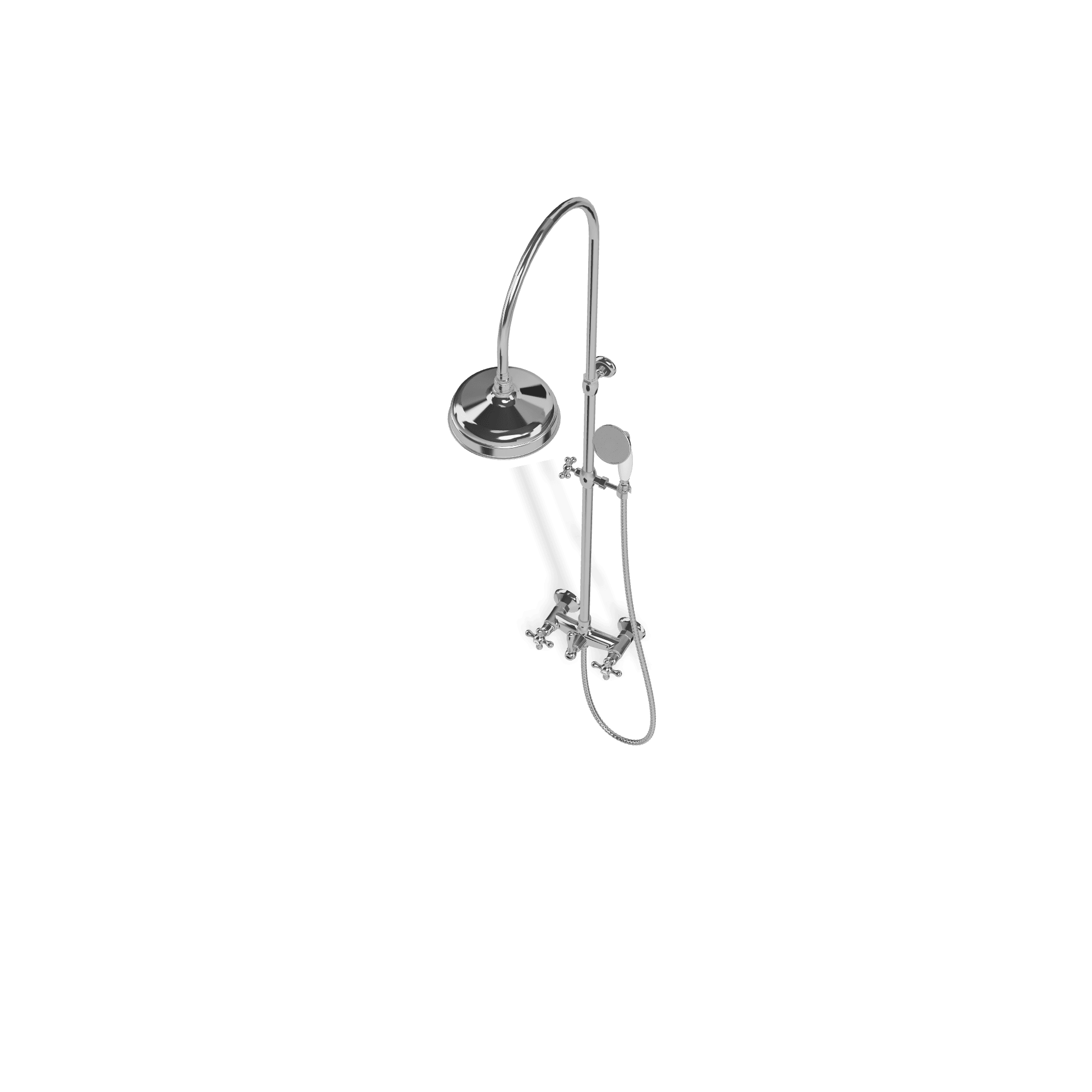 Душевая колонна со смесителем, ручным и верхним душем диаметром 200 мм Romantica