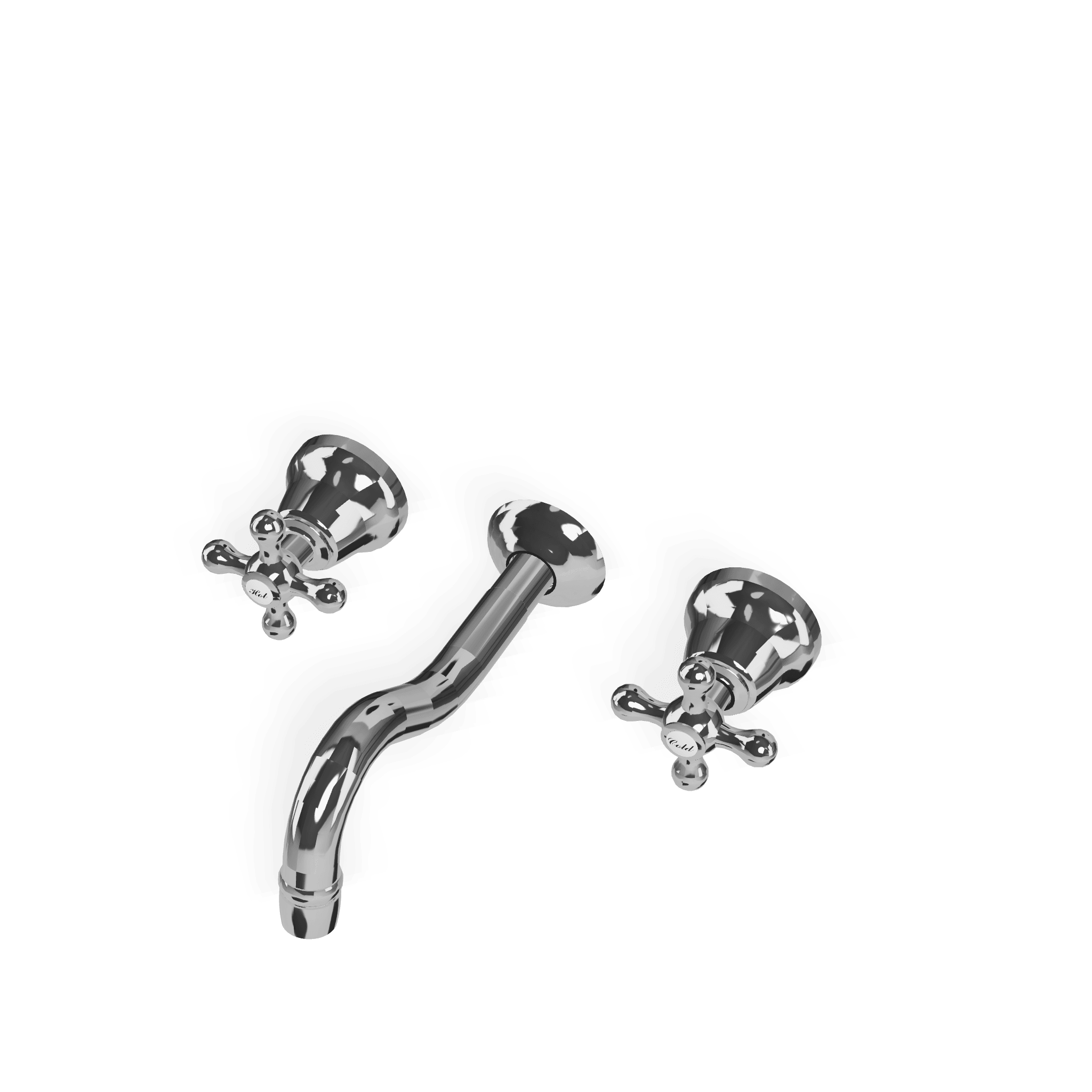 Внешняя часть смесителя для раковины на 3 отверстия из стены 210 мм Romantica