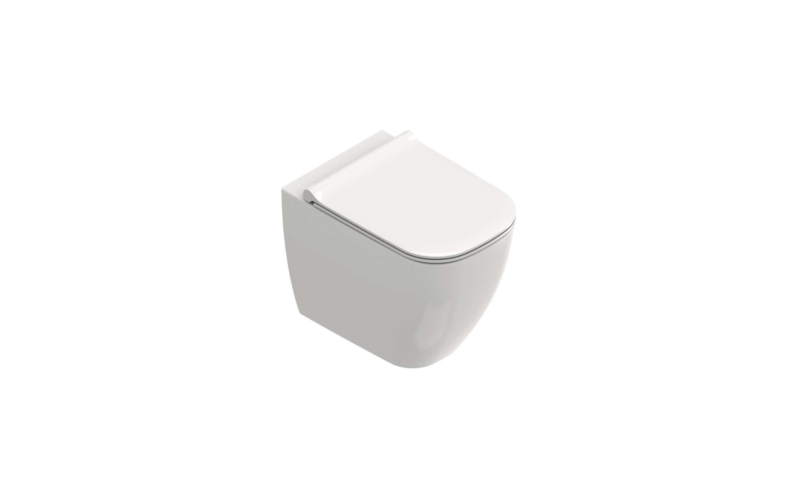 ELICE Унитаз напольный 54х36 безободковый, покрытие cataglaze+, смыв silentech, белый